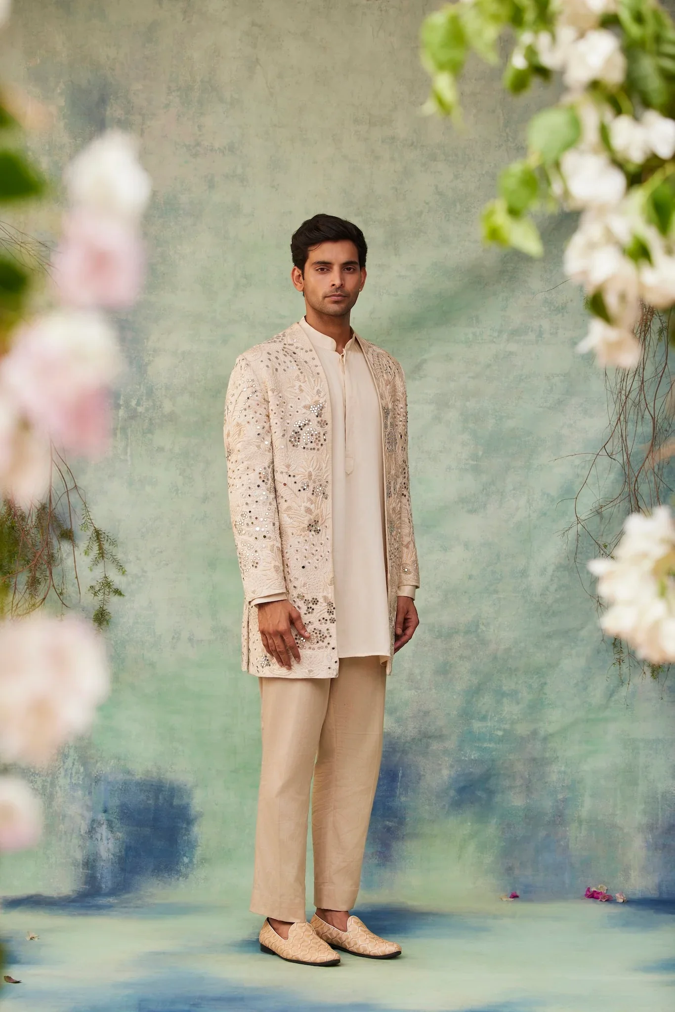Ivory Threadwork Sherwani - Image 2