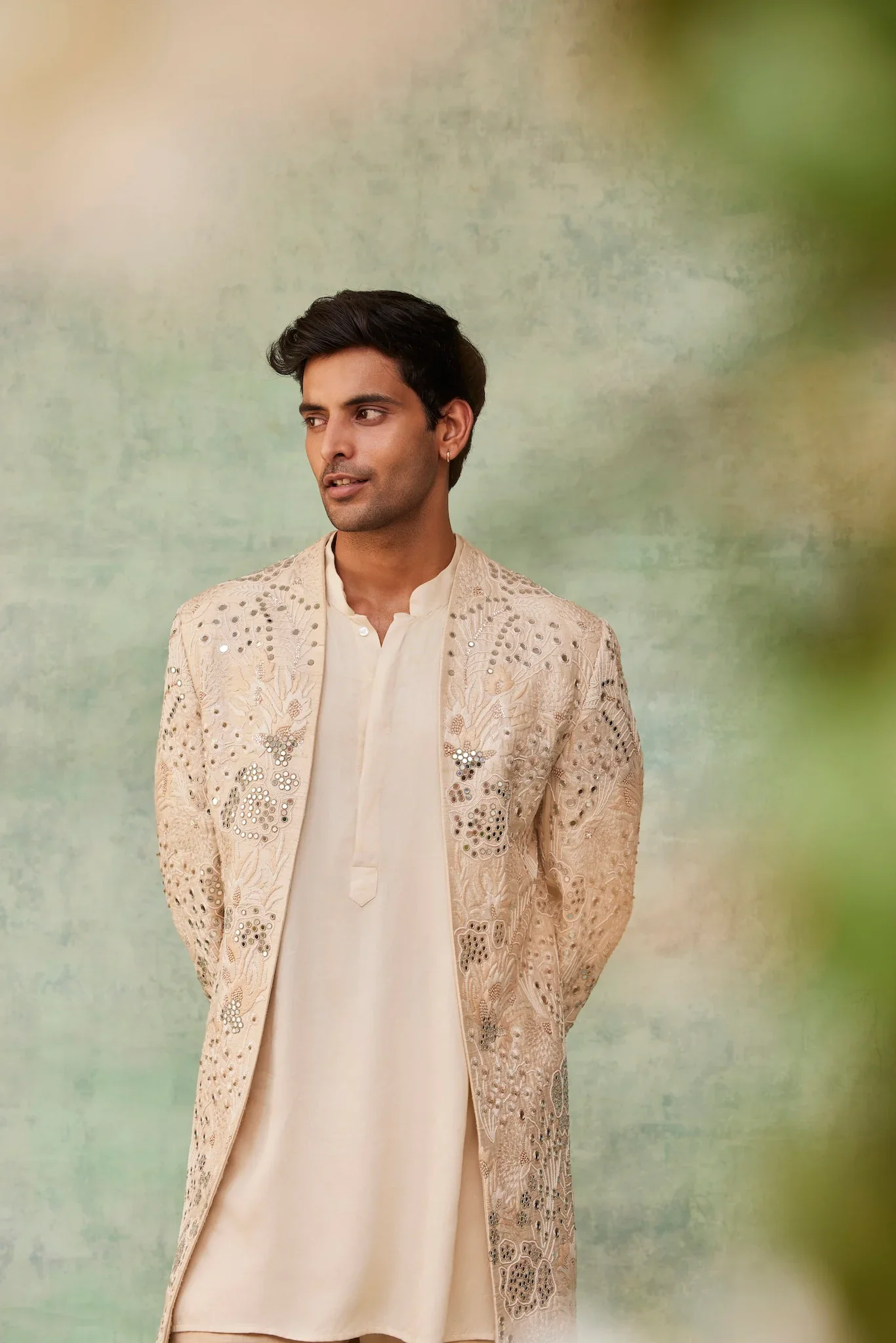 Ivory Threadwork Sherwani - Image 3