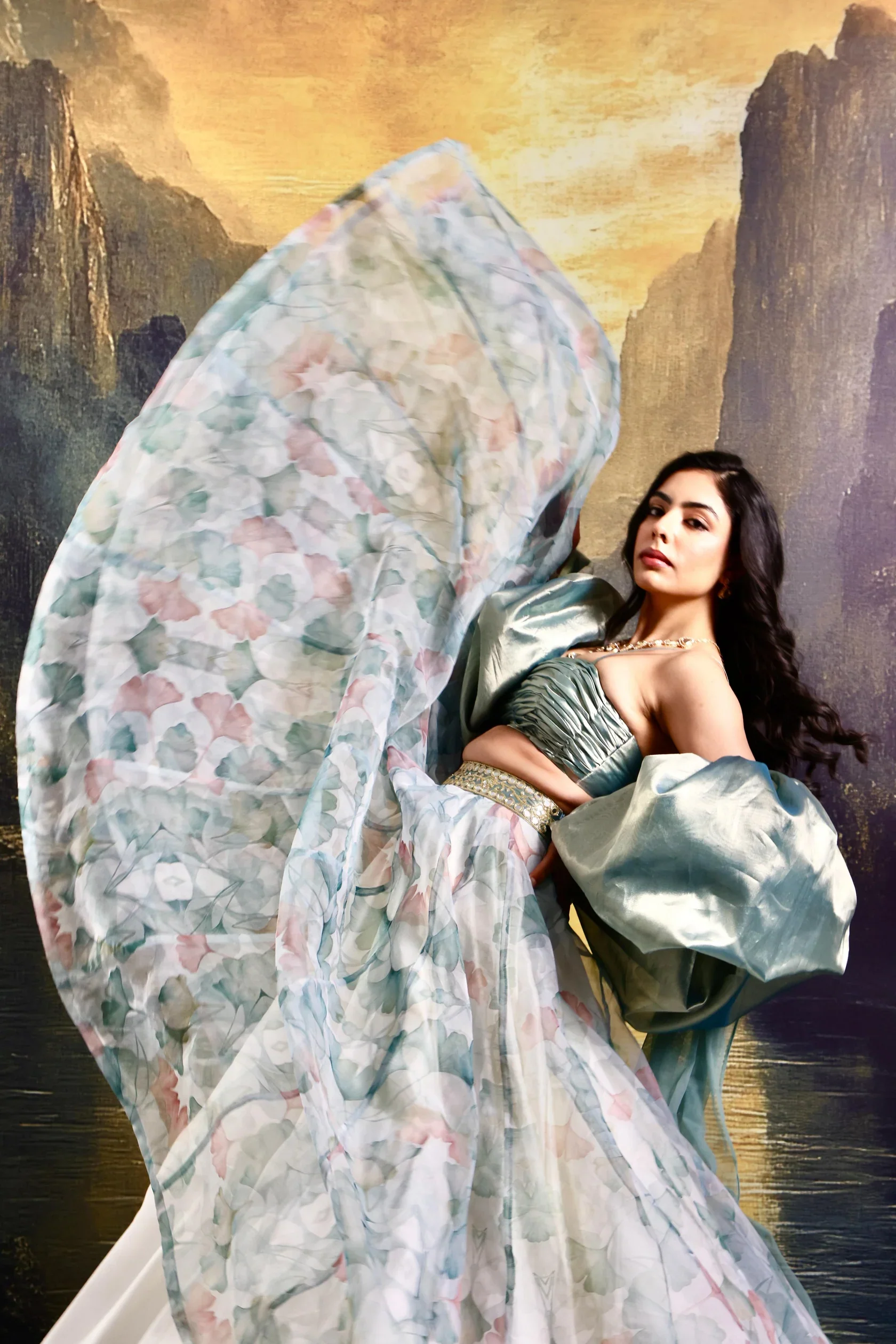 Jasmine Printed Organza Lehenga Set - Image 9