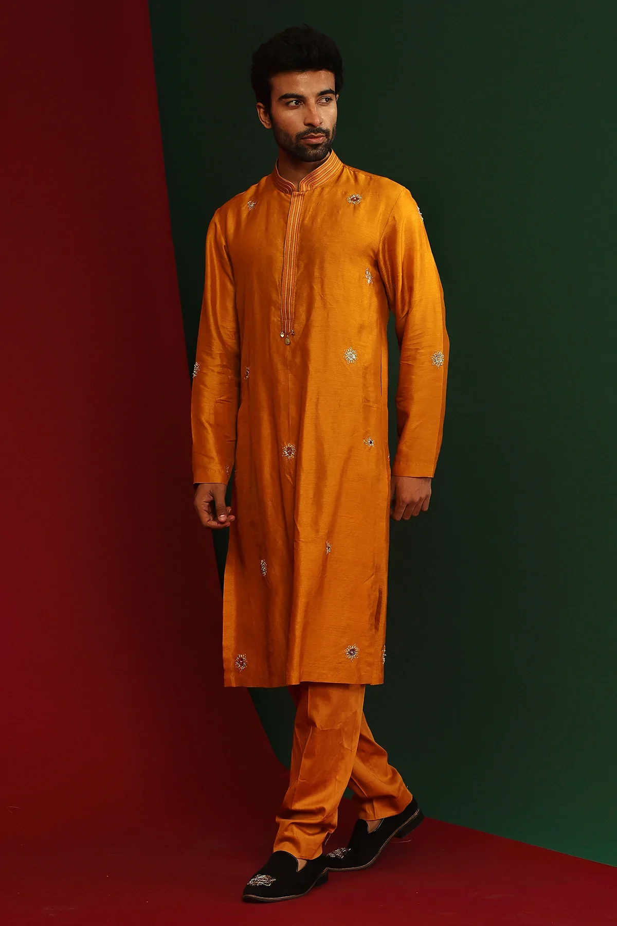 Krish Marigold Embroidered Kurta - Image 3