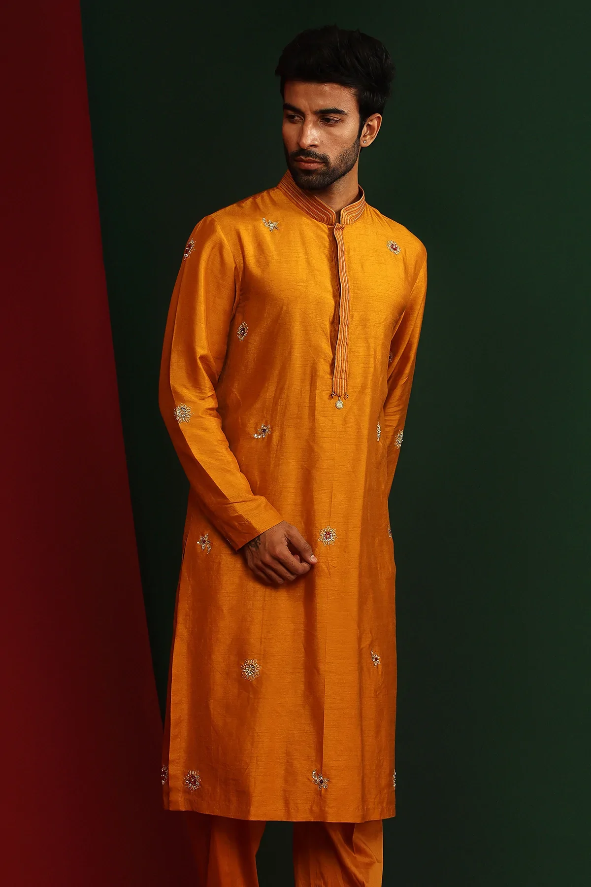 Krish Marigold Embroidered Kurta - Image 4
