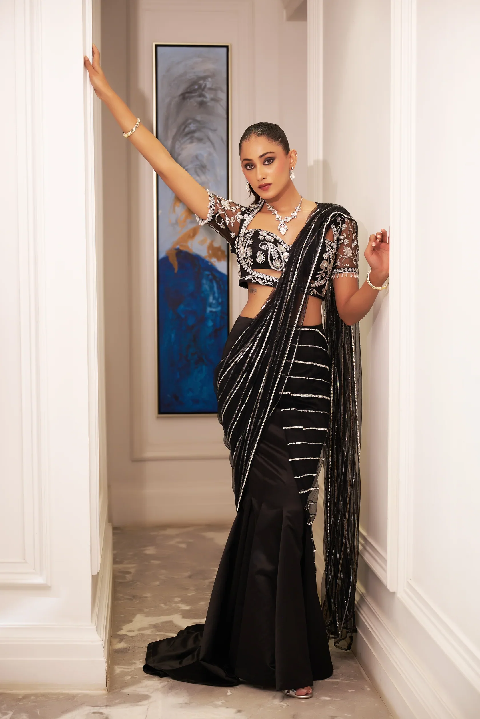 Lana Fishtail Lehenga Saree Set - Image 2