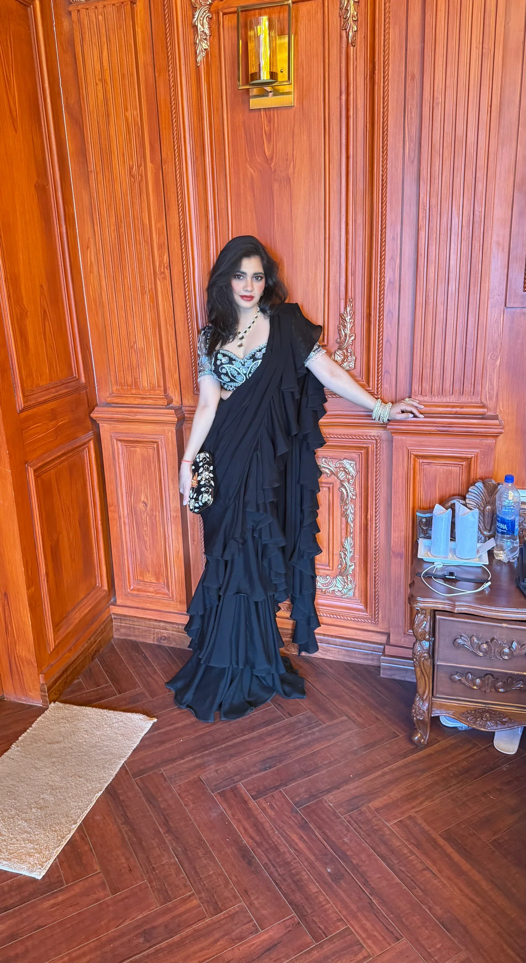 Lasha Ruffle Saree Set - Image 3
