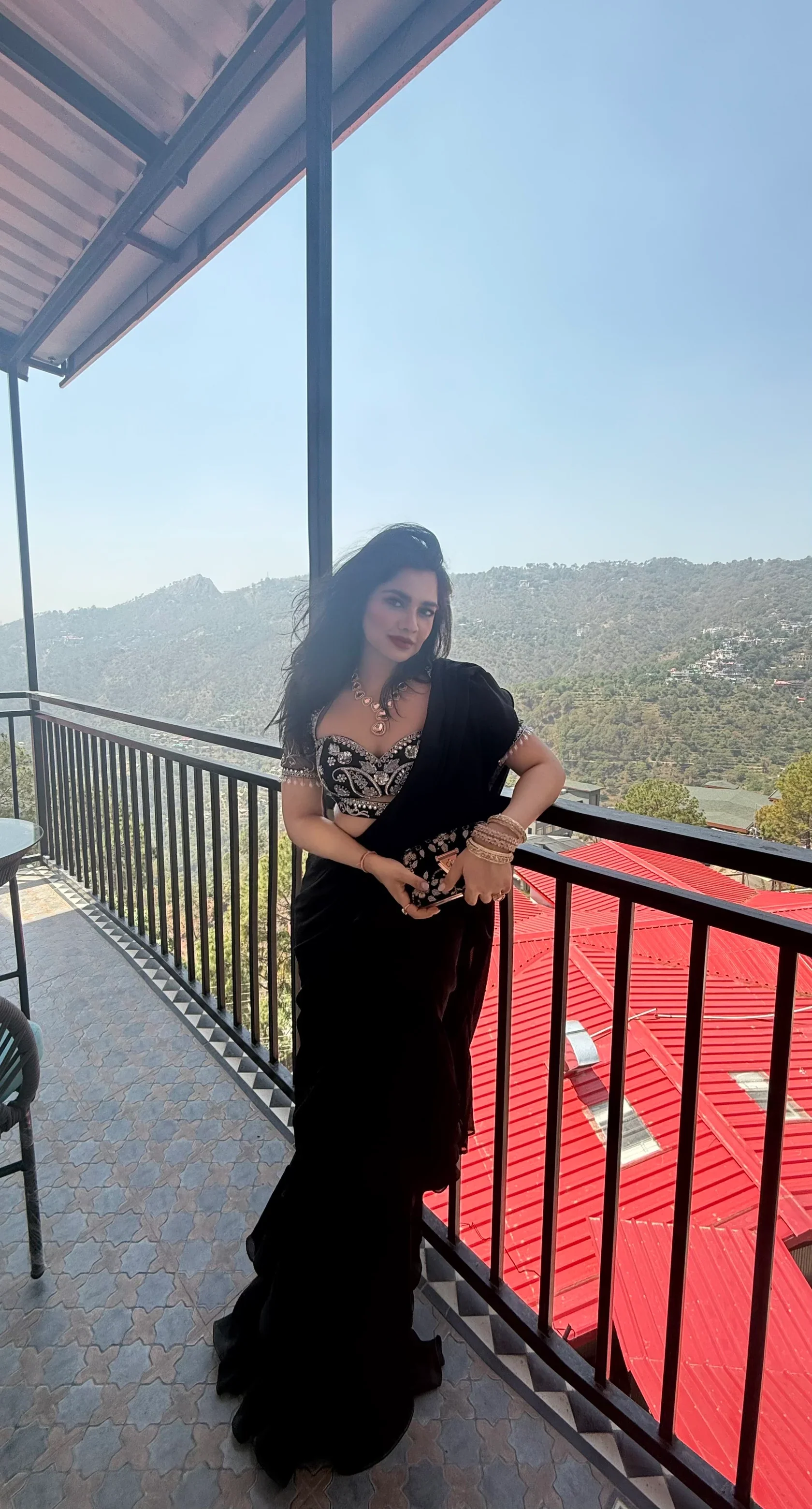 Lasha Ruffle Saree Set - Image 4