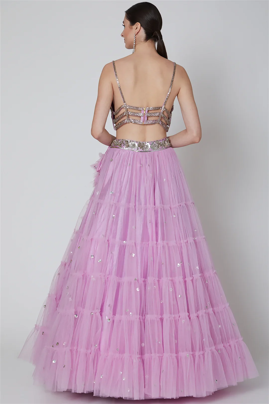 Lavender Embroidered Lehenga Set - Image 4