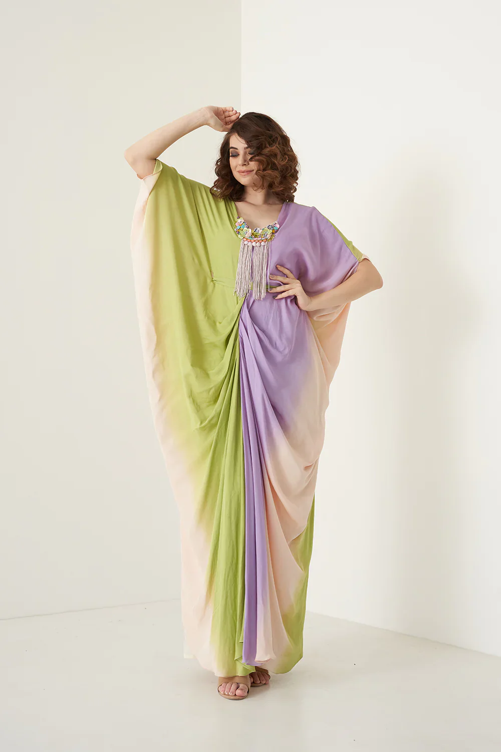 Lavender & Multi Color Kaftaans - Image 3