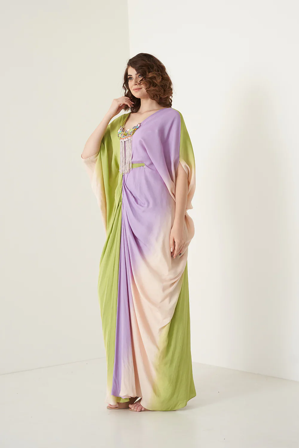 Lavender & Multi Color Kaftaans - Image 5