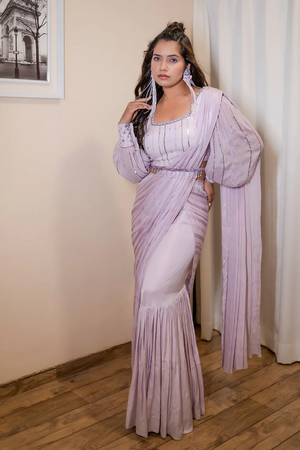 Lavender Saree - Image 4
