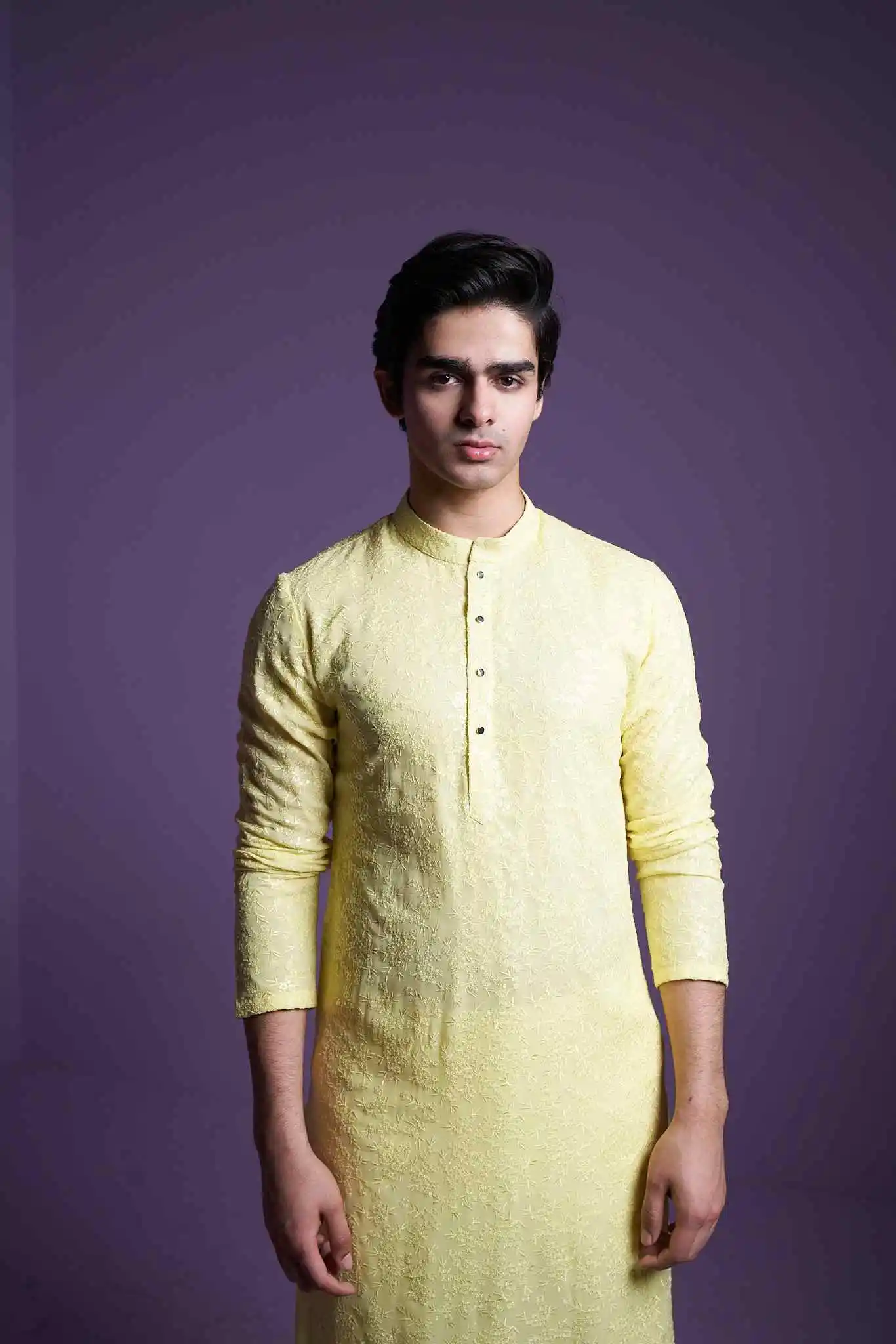 Lemon Yellow Kurta Set - Image 5