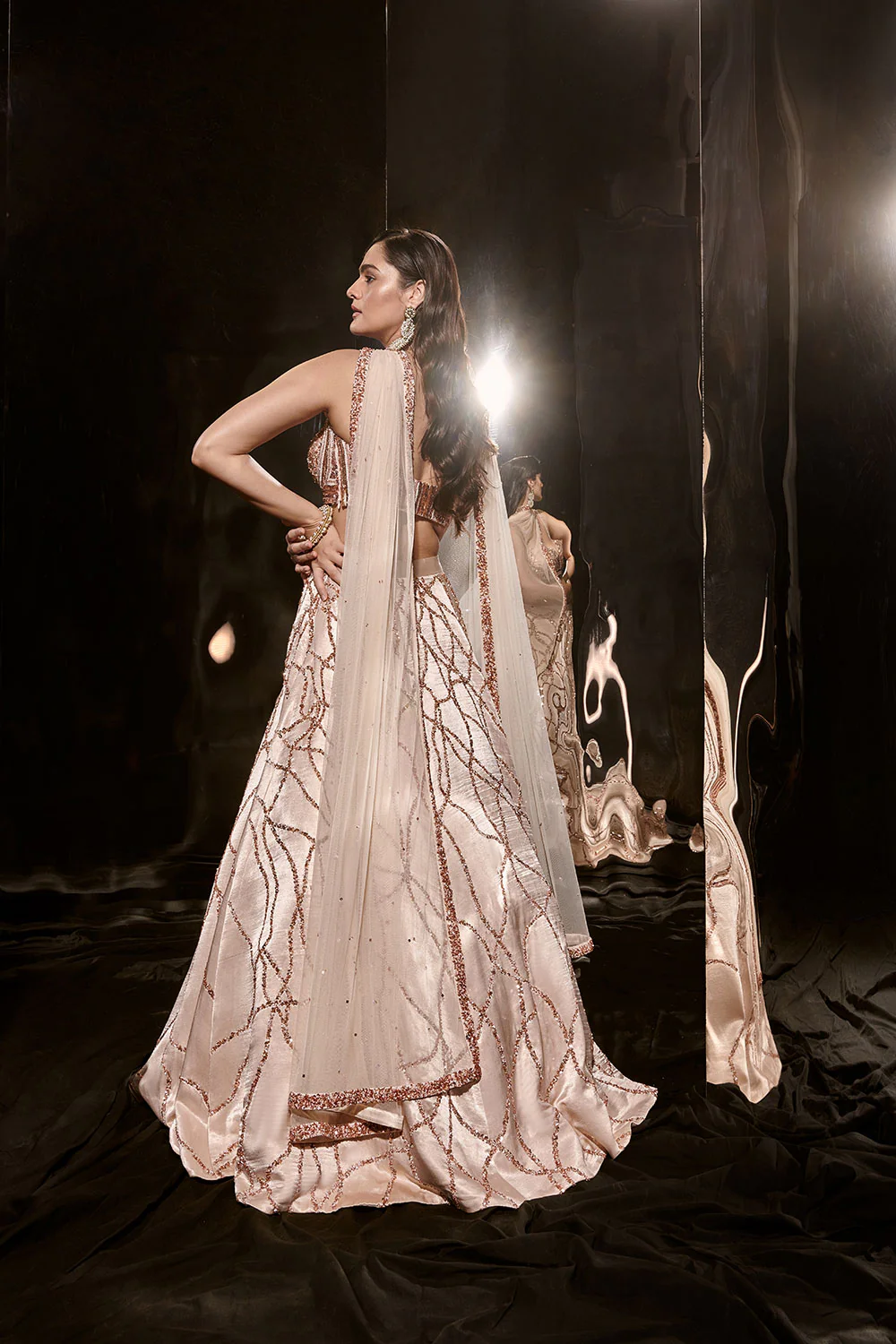Light Beige Lahenga Set - Image 2