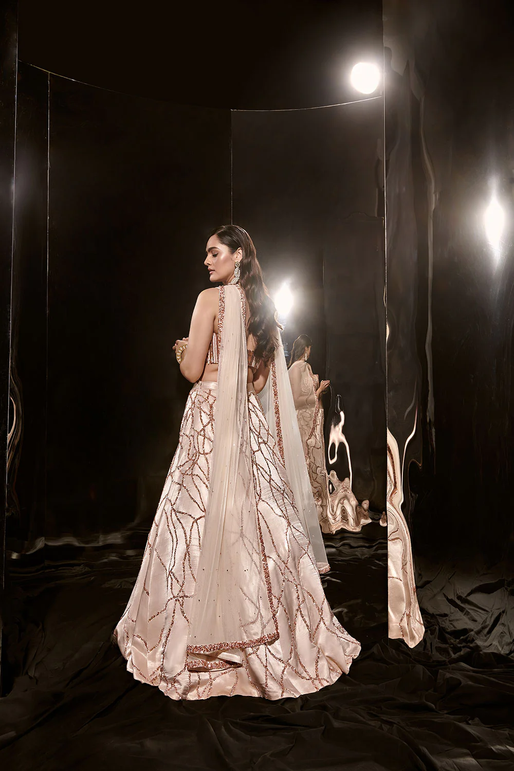 Light Beige Lahenga Set - Image 4