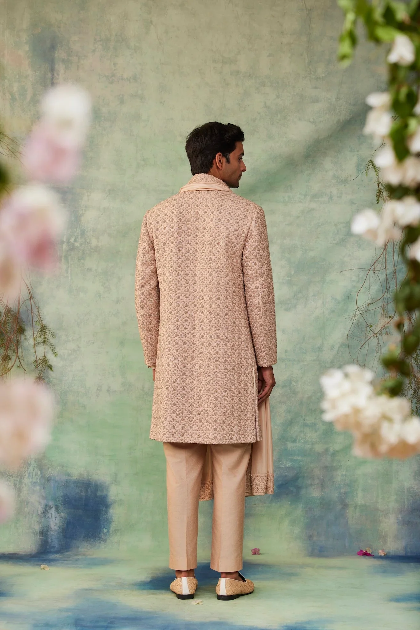 Light Peach Sherwani - Image 4