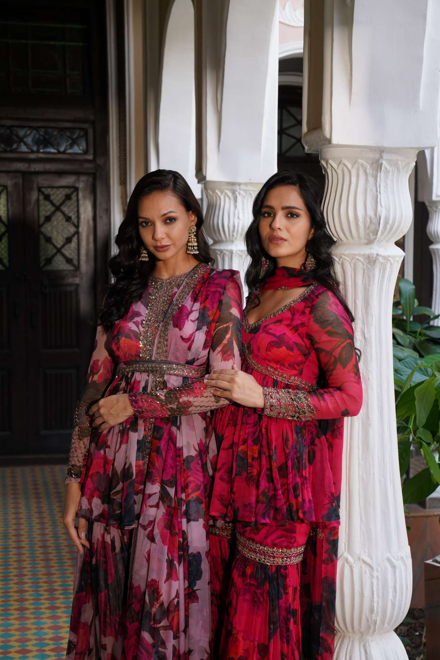 Lilac Chiffon Floral Peplum Set - Image 3