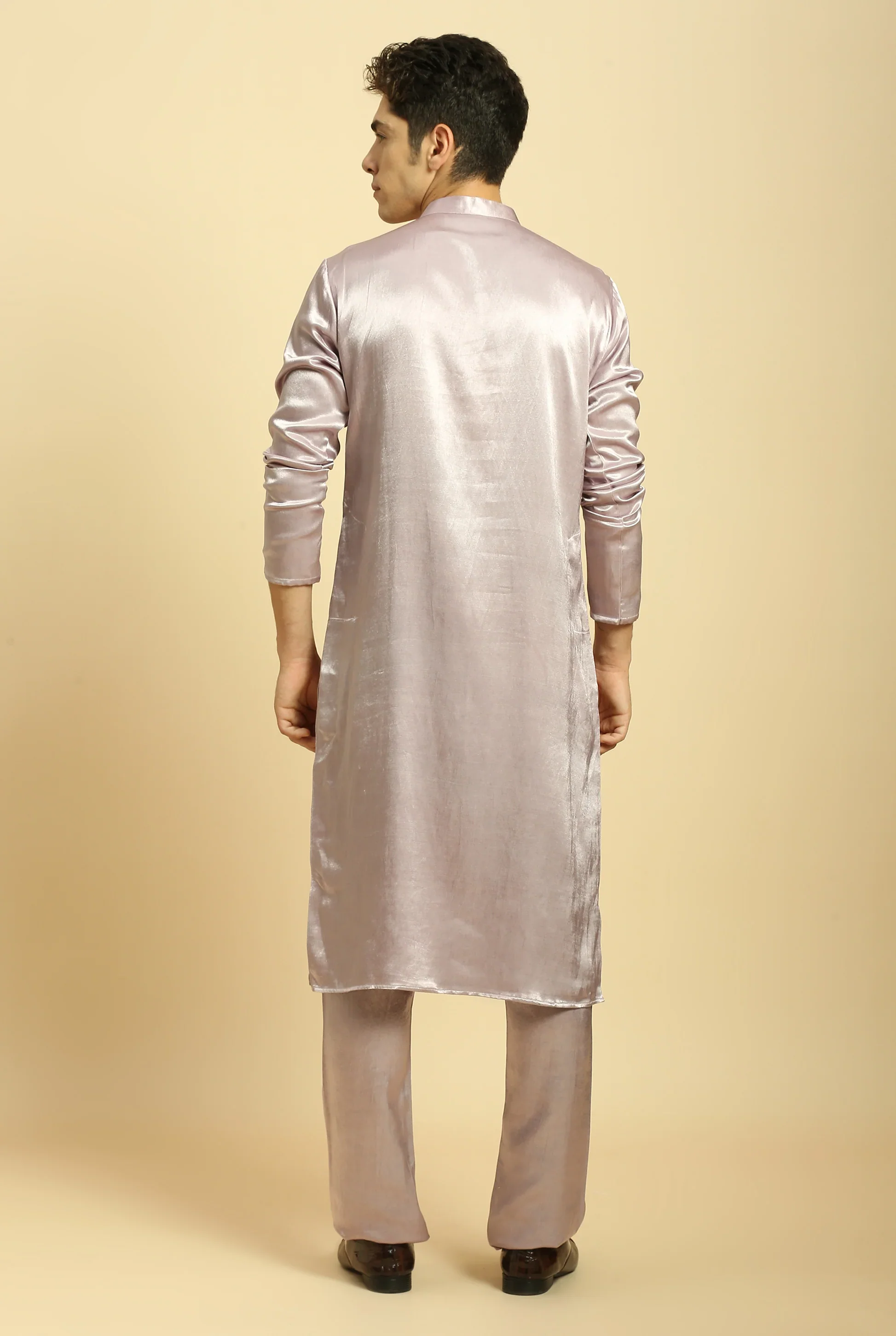 Lilac Embroidered Kurta With Pant - Image 6