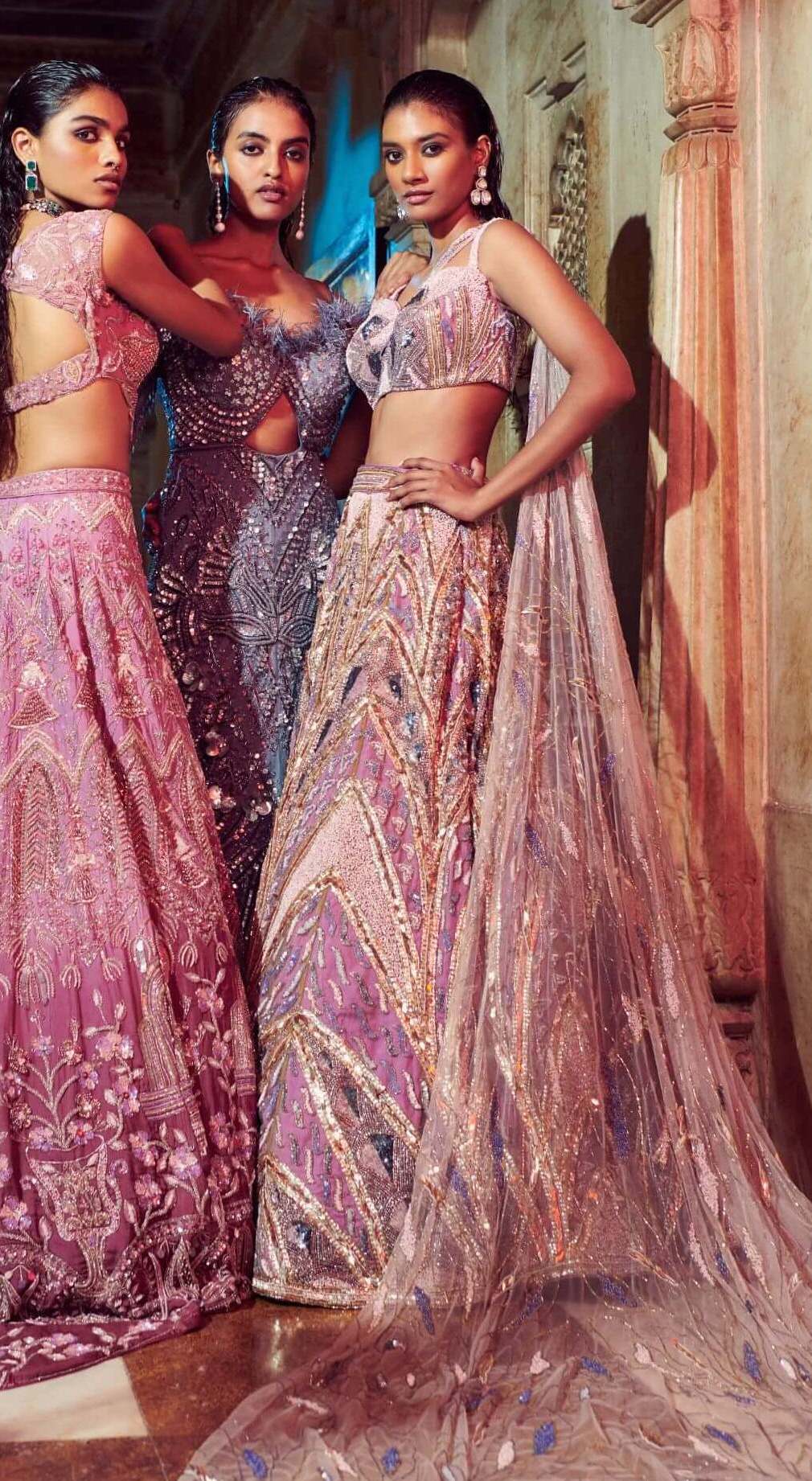 Lilac Embroidered Lehenga - Image 4