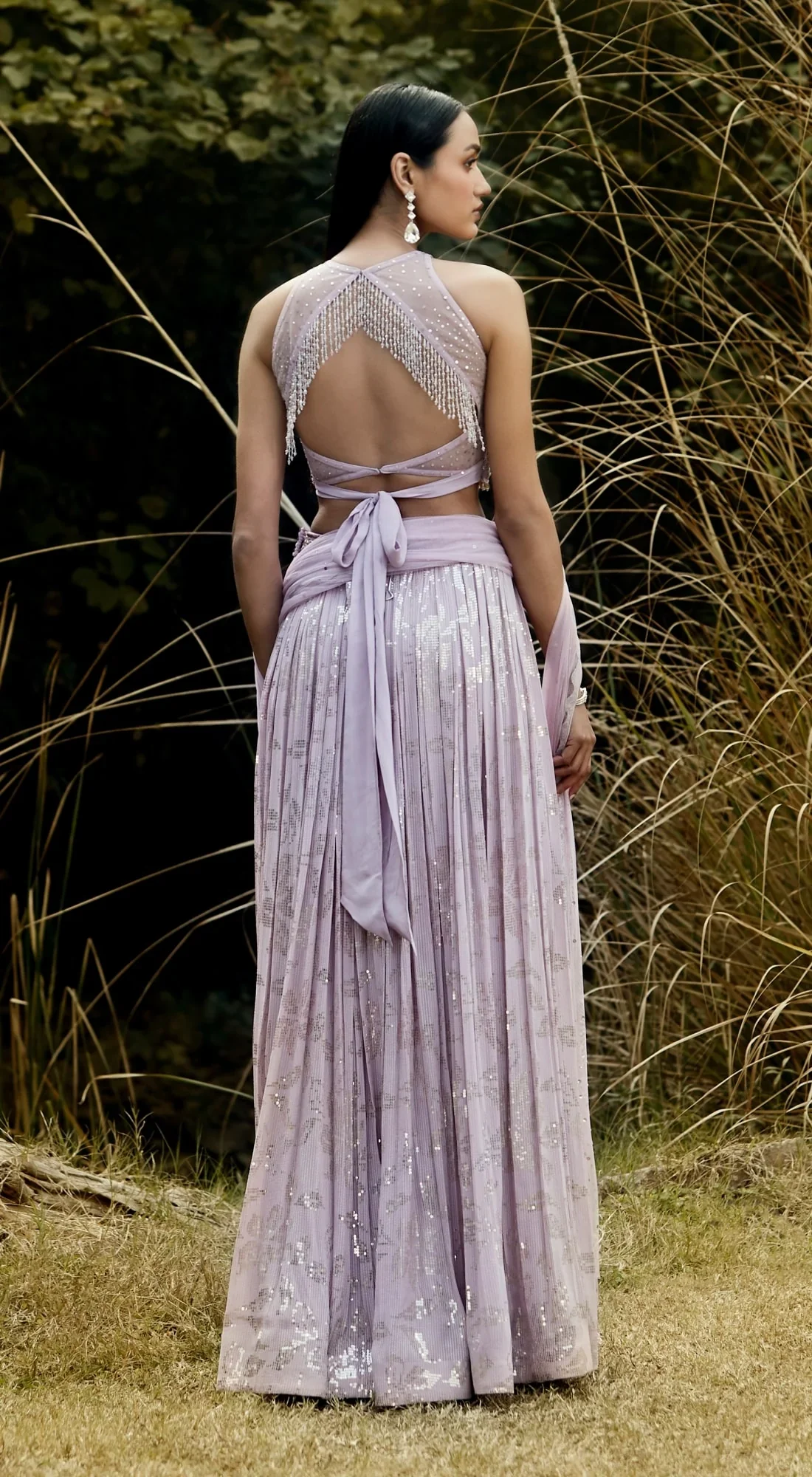 Lilac Embroidered Top & Sharara Set - Image 4