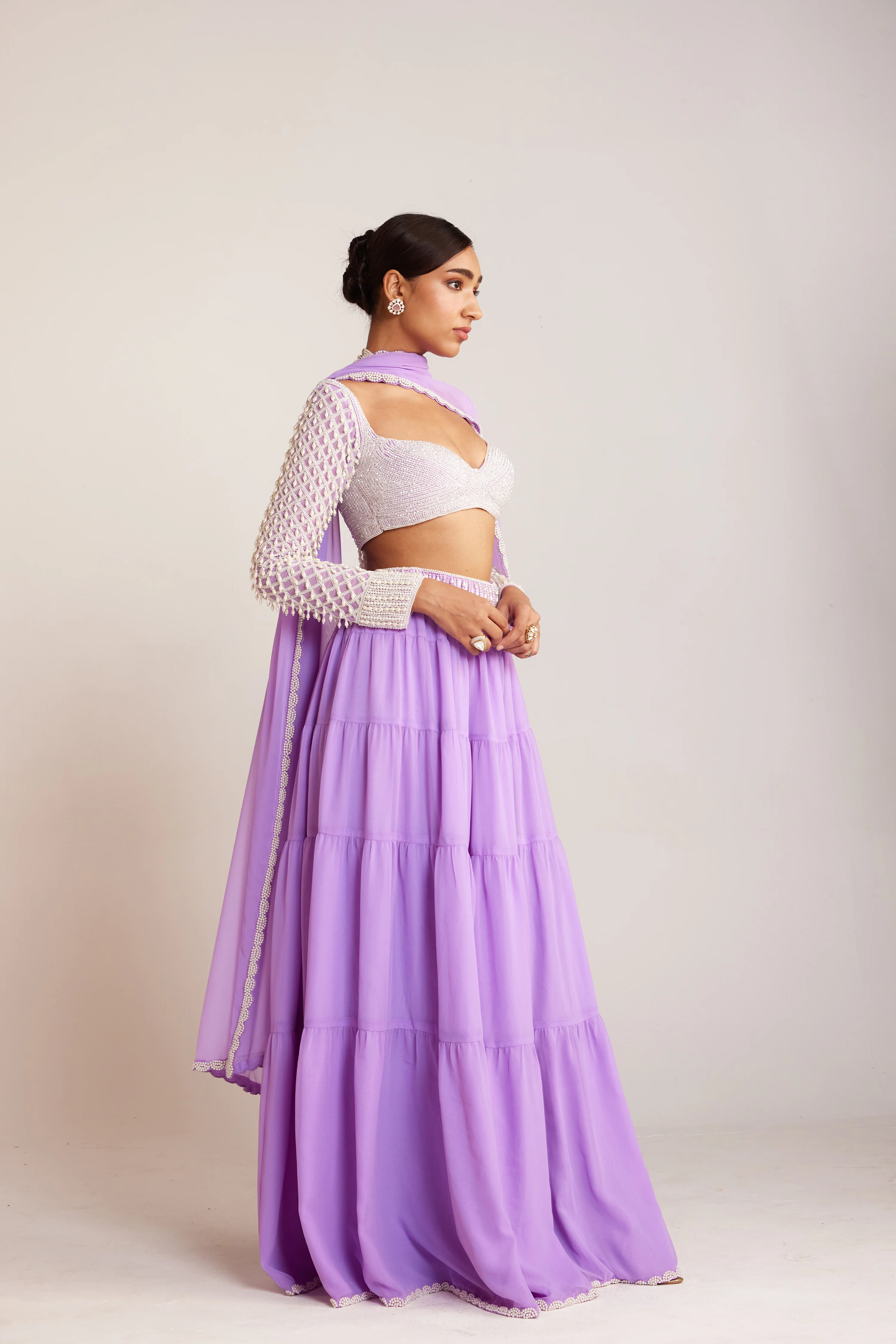 Lilac Pearl Drop Sharara Set - Image 3