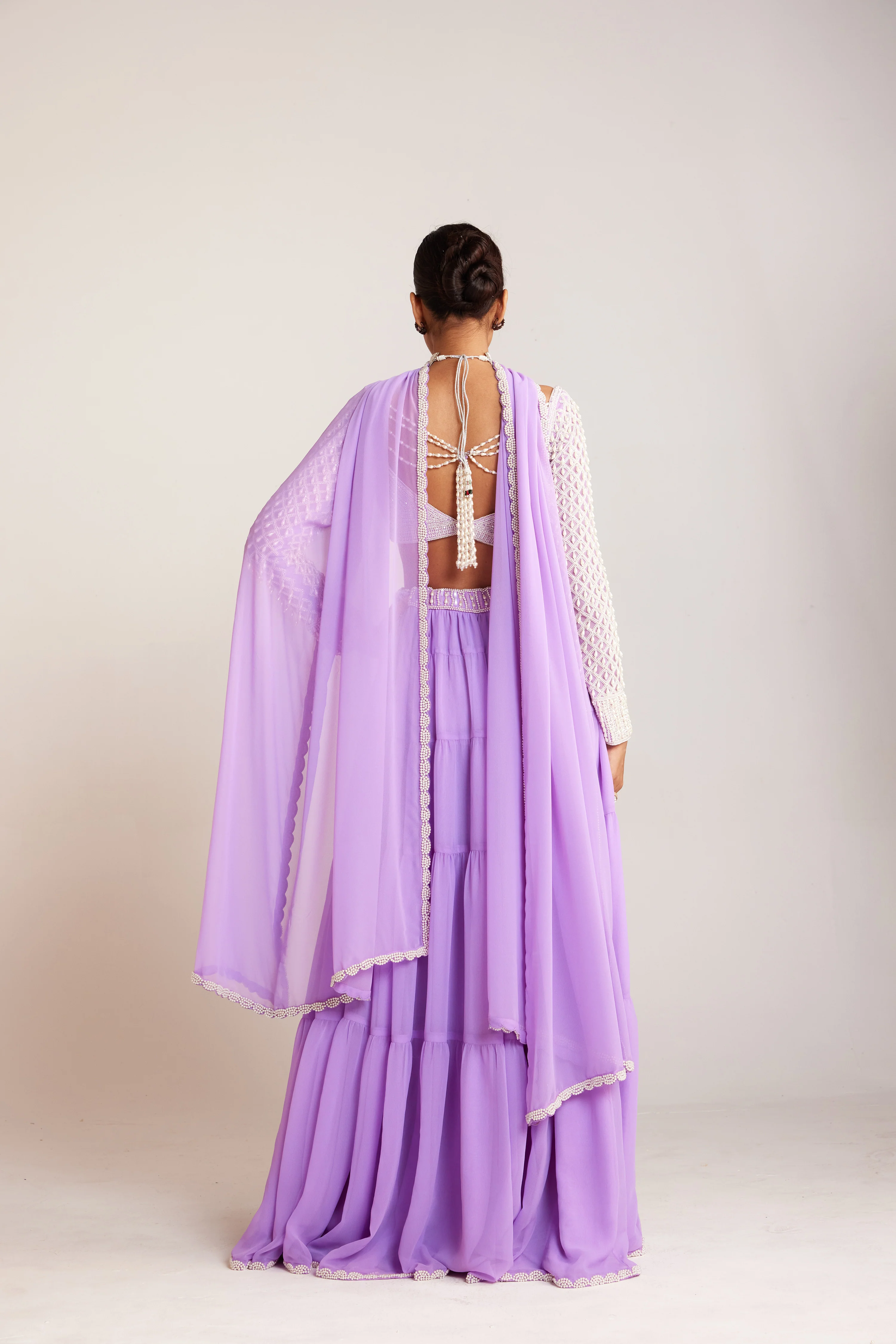 Lilac Pearl Drop Sharara Set - Image 4