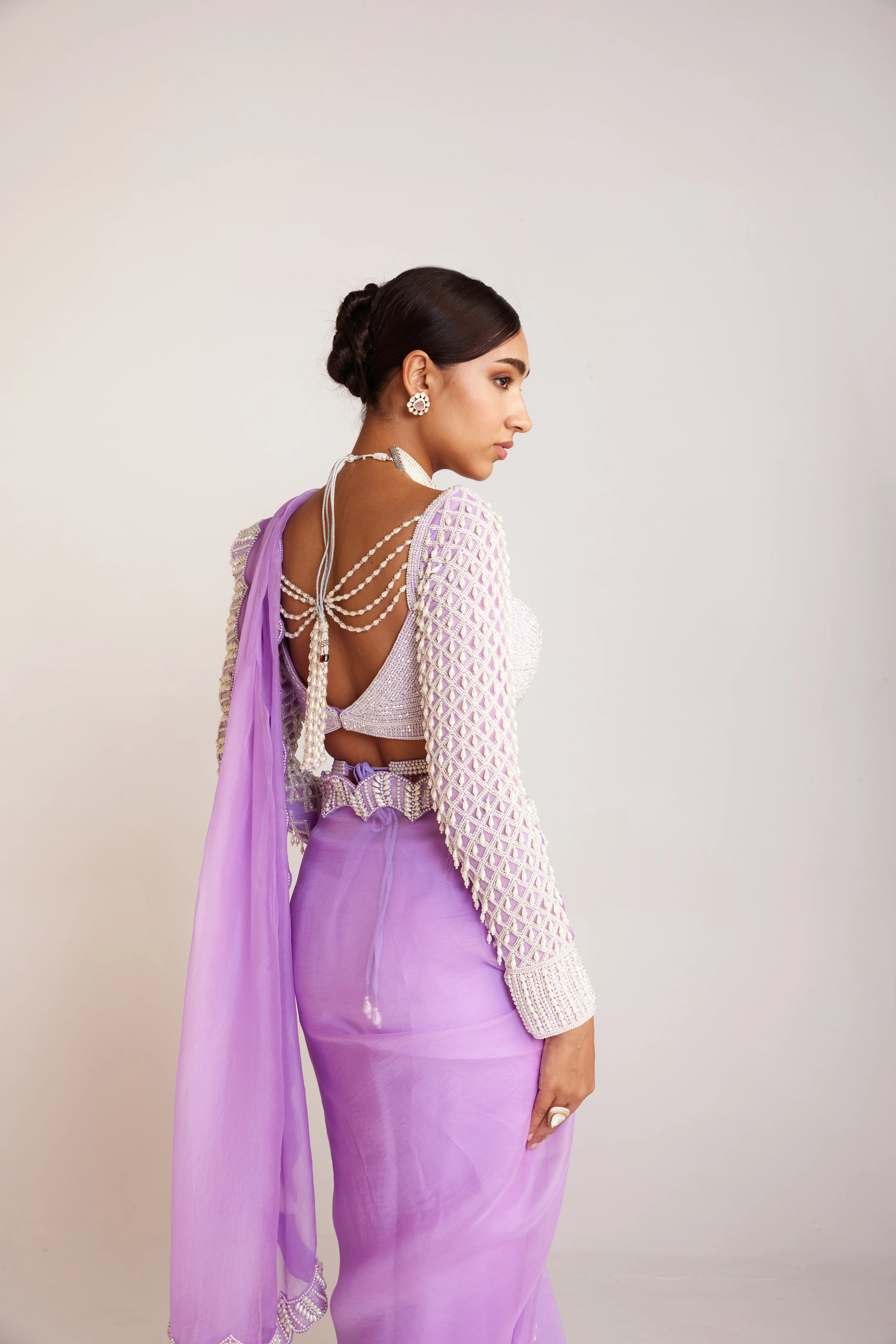 Lilac Saree Set - Image 3