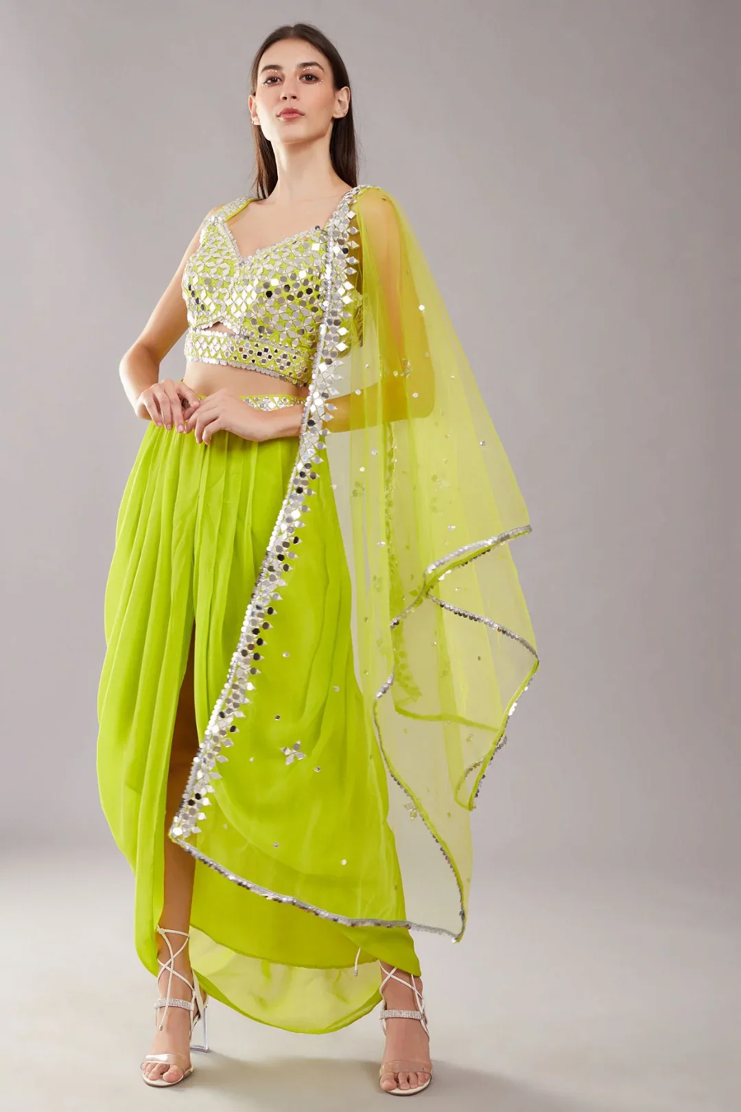 Lime Green Mirror Cape Set - Image 3