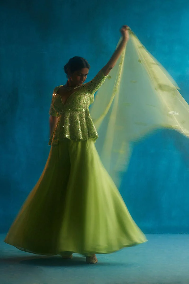 Lime Green Sharara Set - Image 4
