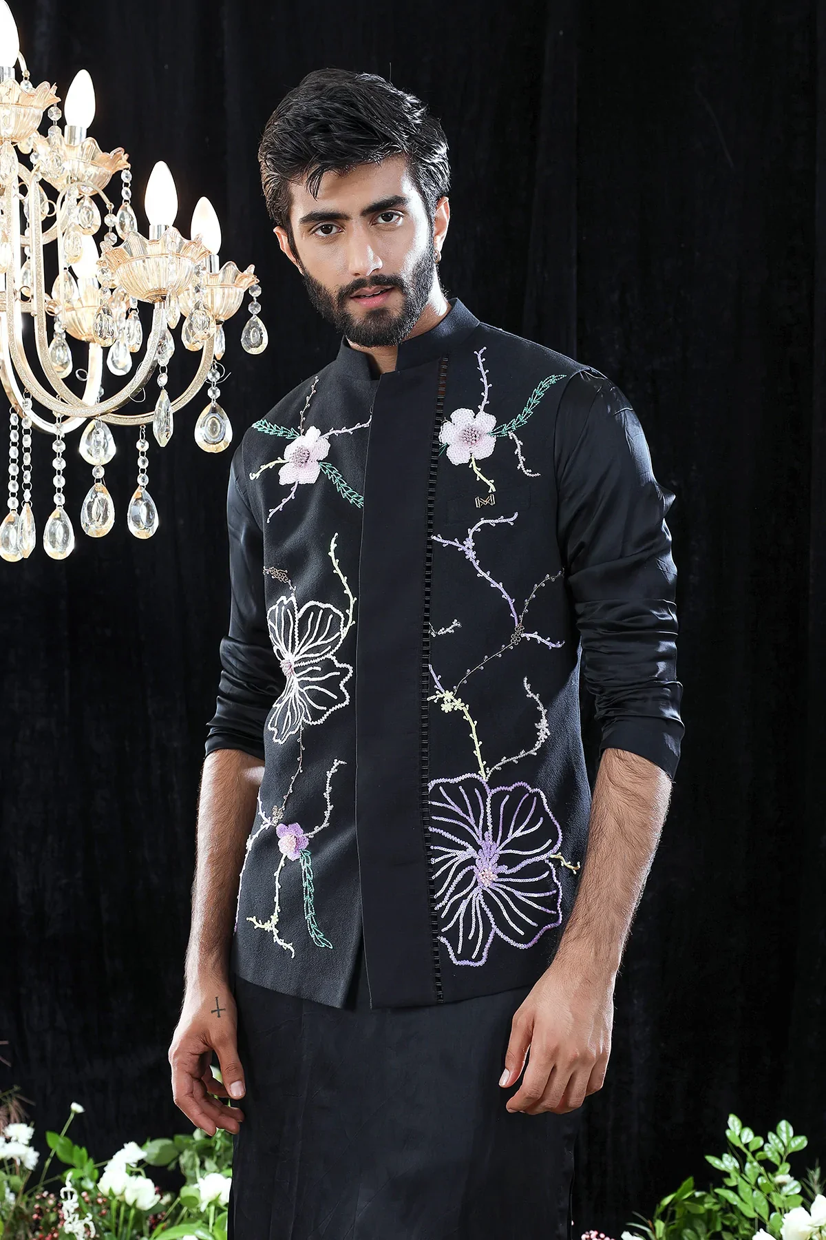 Louis Hand Embroidered Jacket & Kurta - Image 3