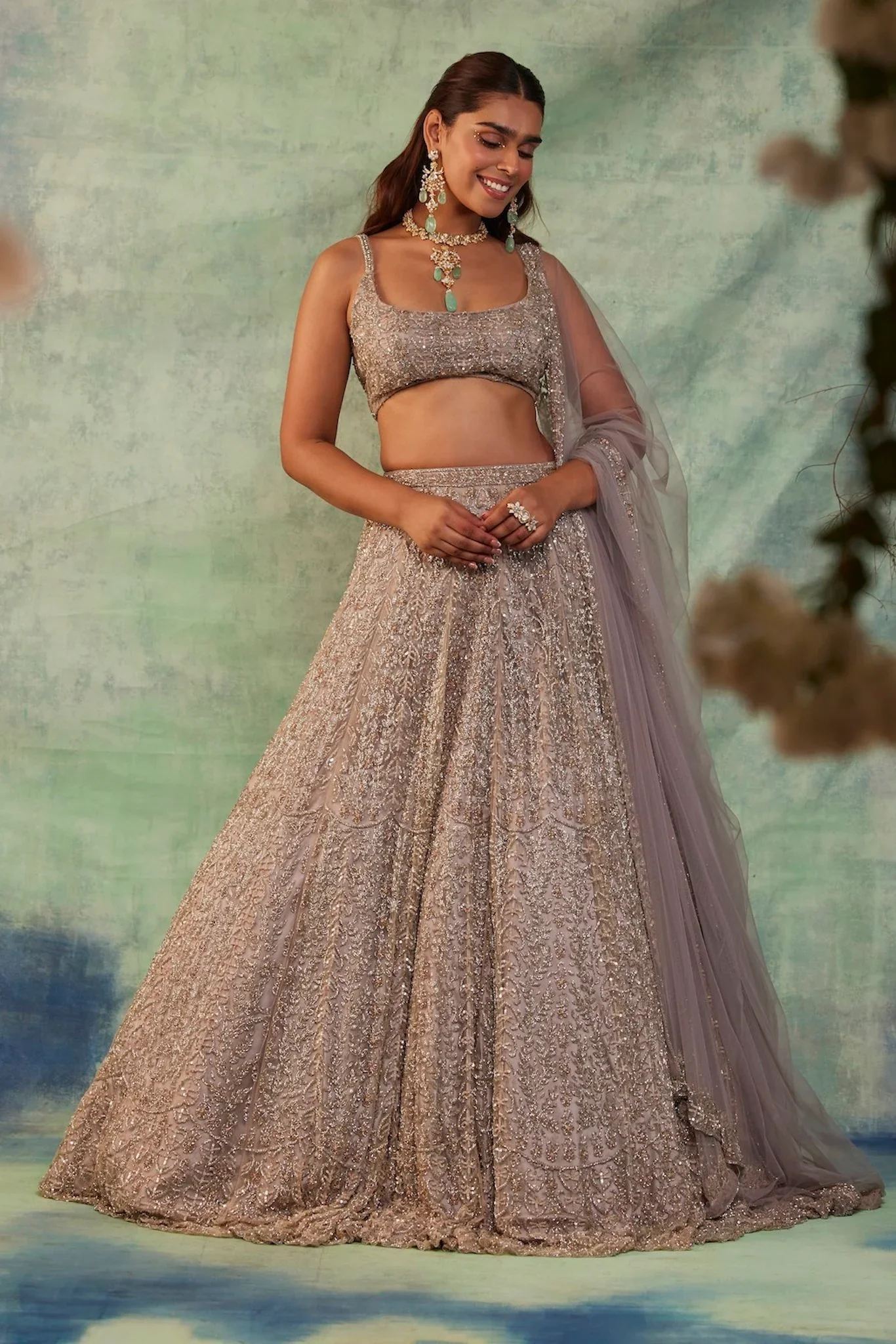Love Grey Lehenga - Image 3