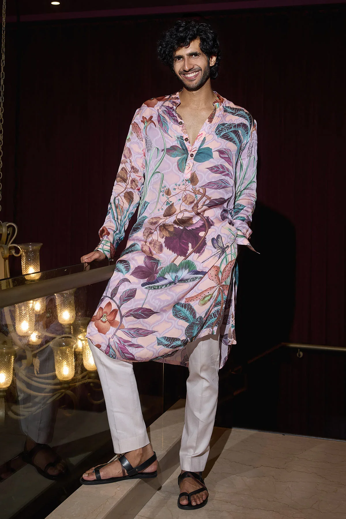 MAAZ - Printed Kurta Set Featuring Mm Buttons