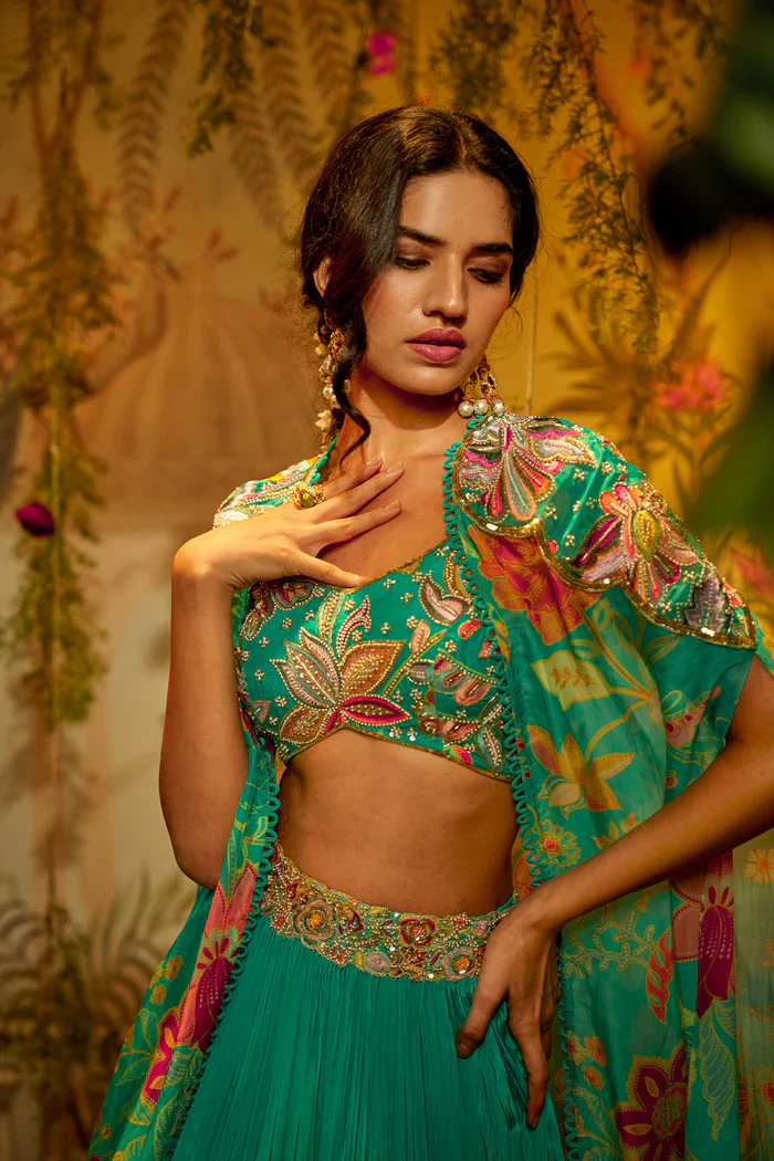 MADHAVI Cape Lehenga - Image 4