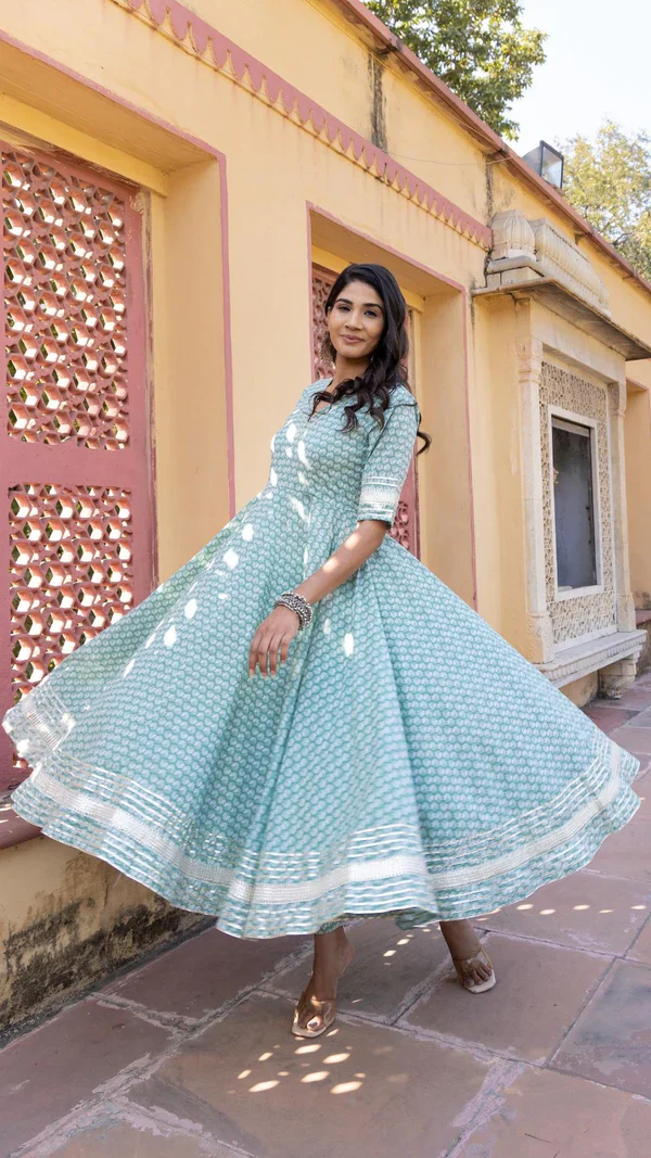 Mahnoor Cotton Anarkali Set - Image 2