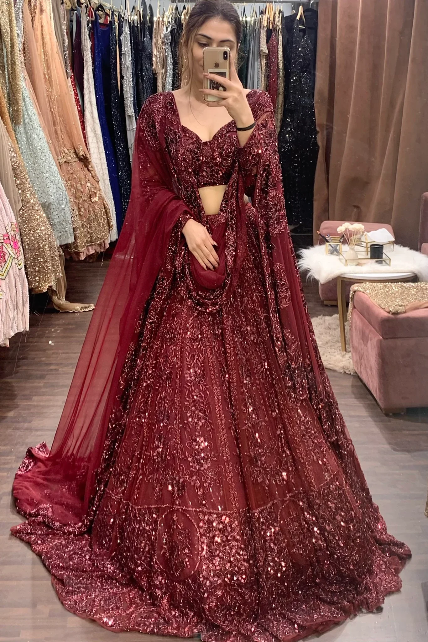Mahogany - Hand Embroidered Lehenga Set