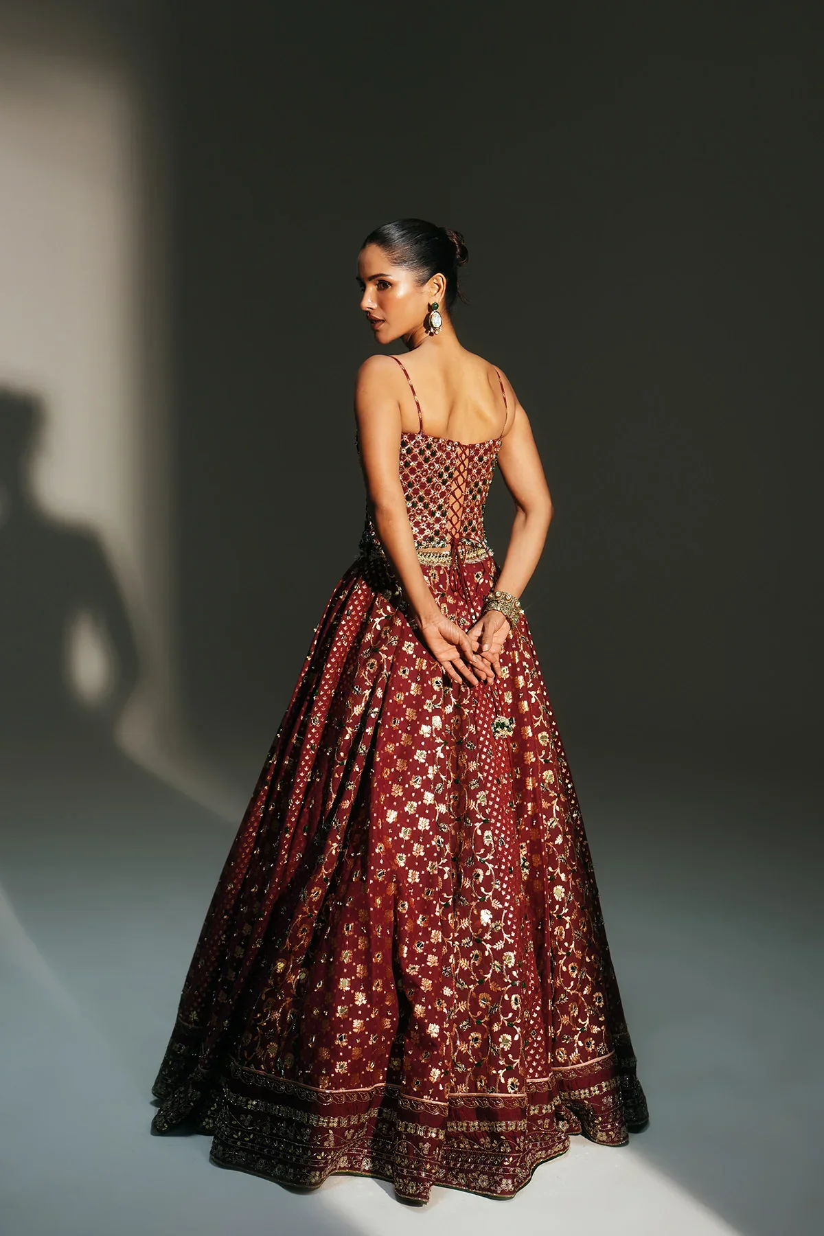 MALA - Heavy Hand Embroidered Kali Lehenga - Image 8