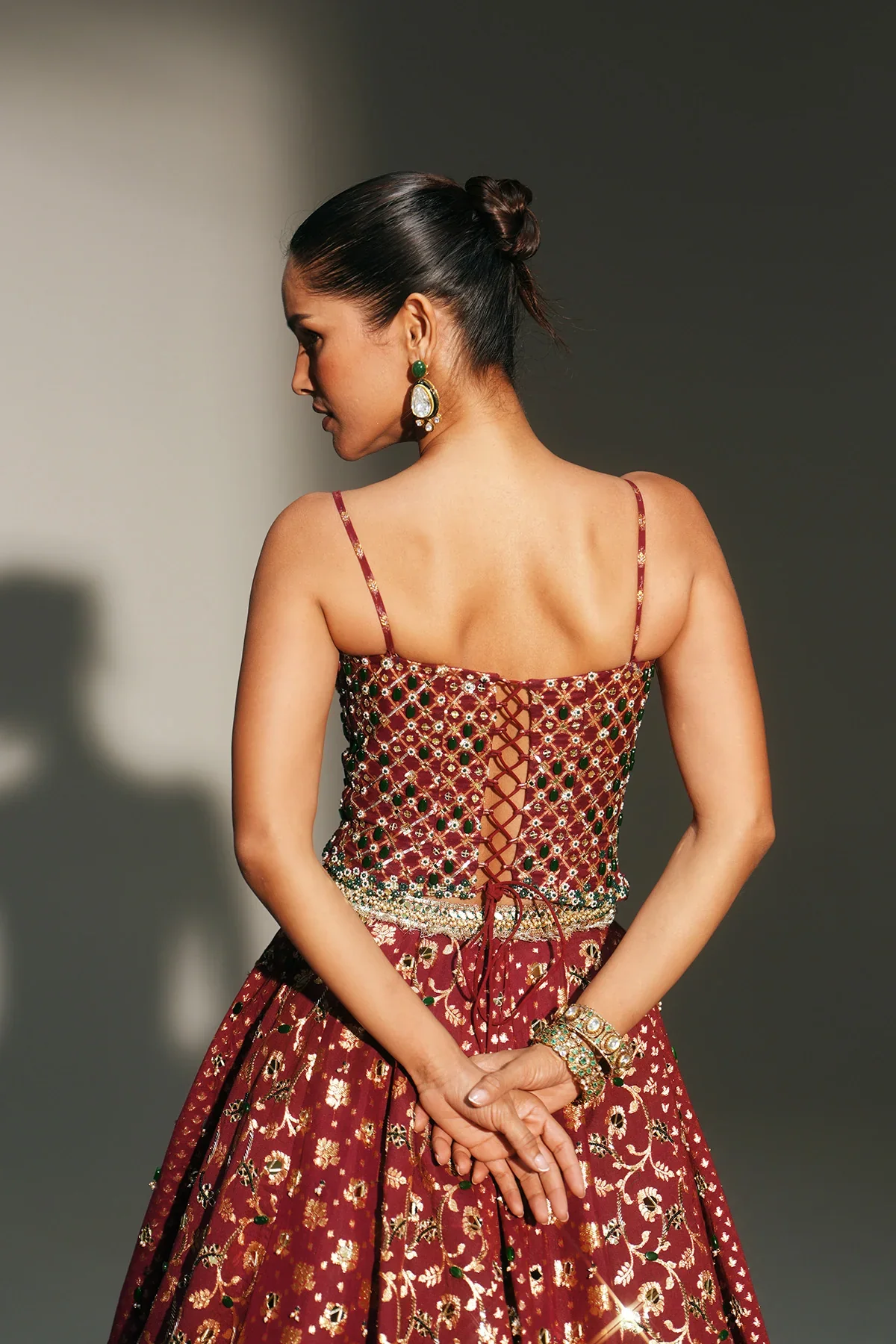 MALA - Heavy Hand Embroidered Kali Lehenga - Image 9