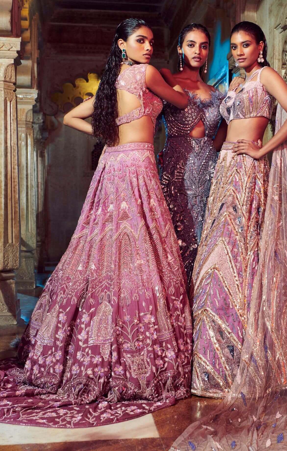 Mauve Embroidered Lehenga - Image 4