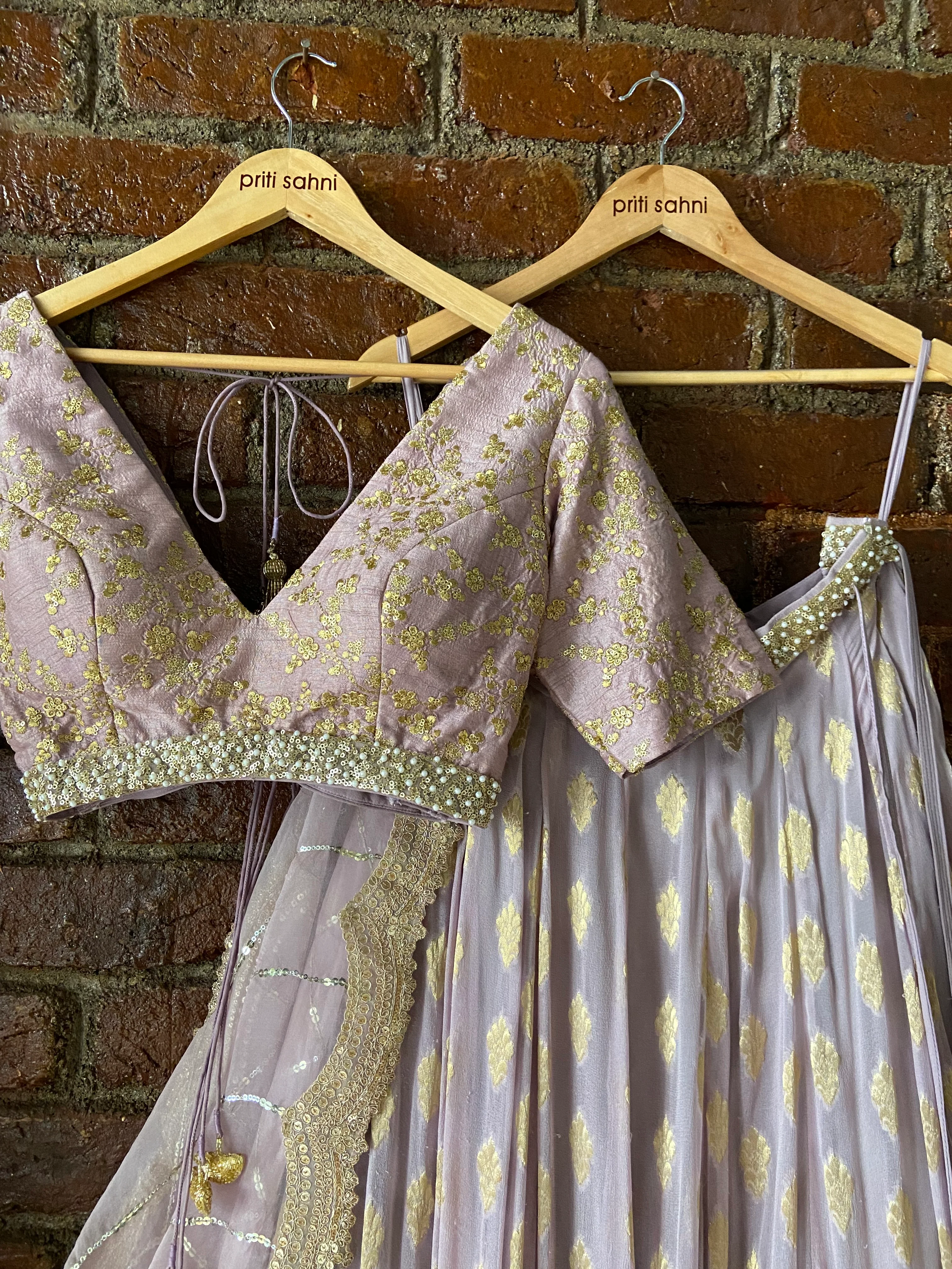 Mauve Ruffle Lehenga Set - Image 3