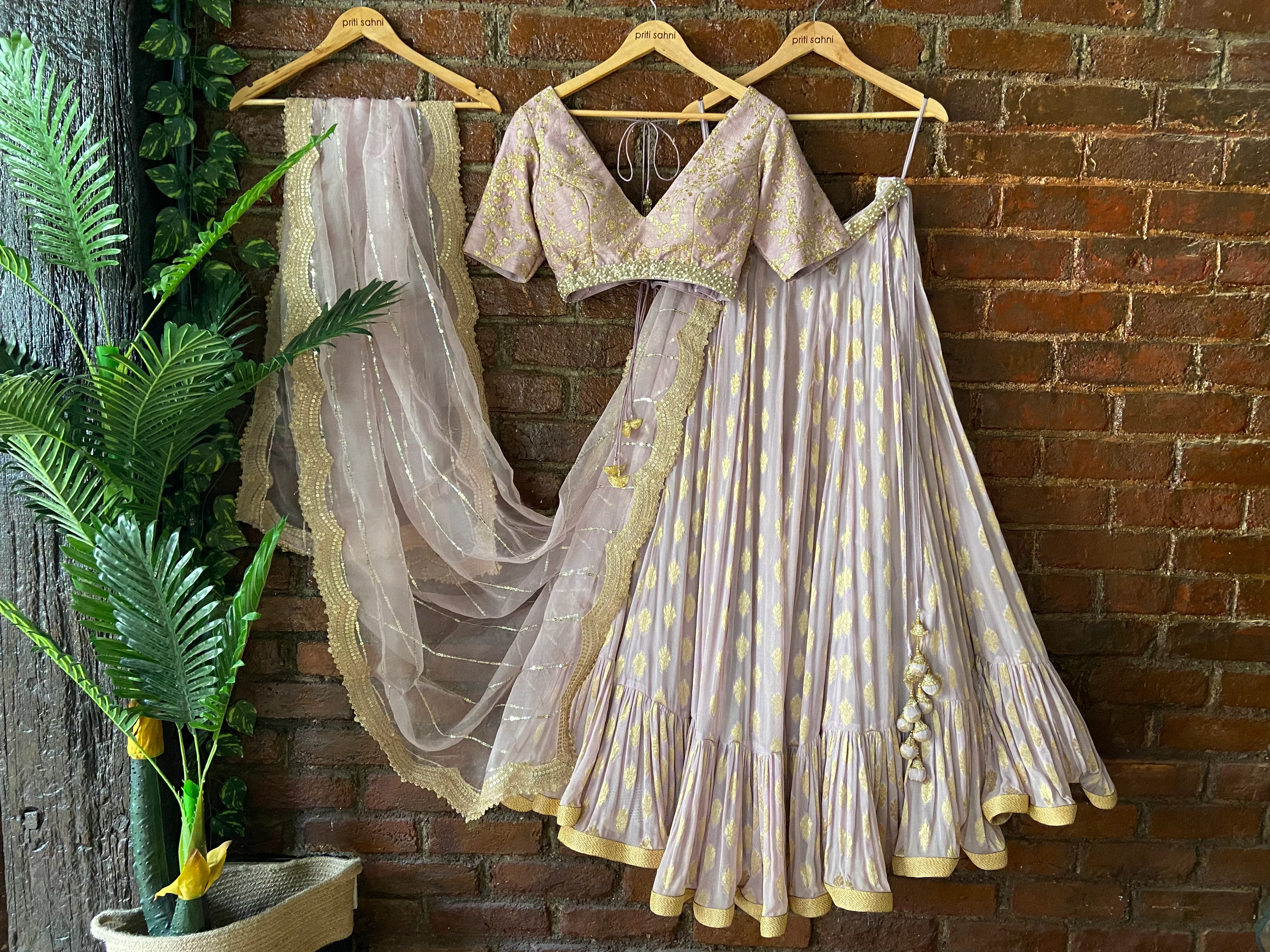 Mauve Ruffle Lehenga Set - Image 4