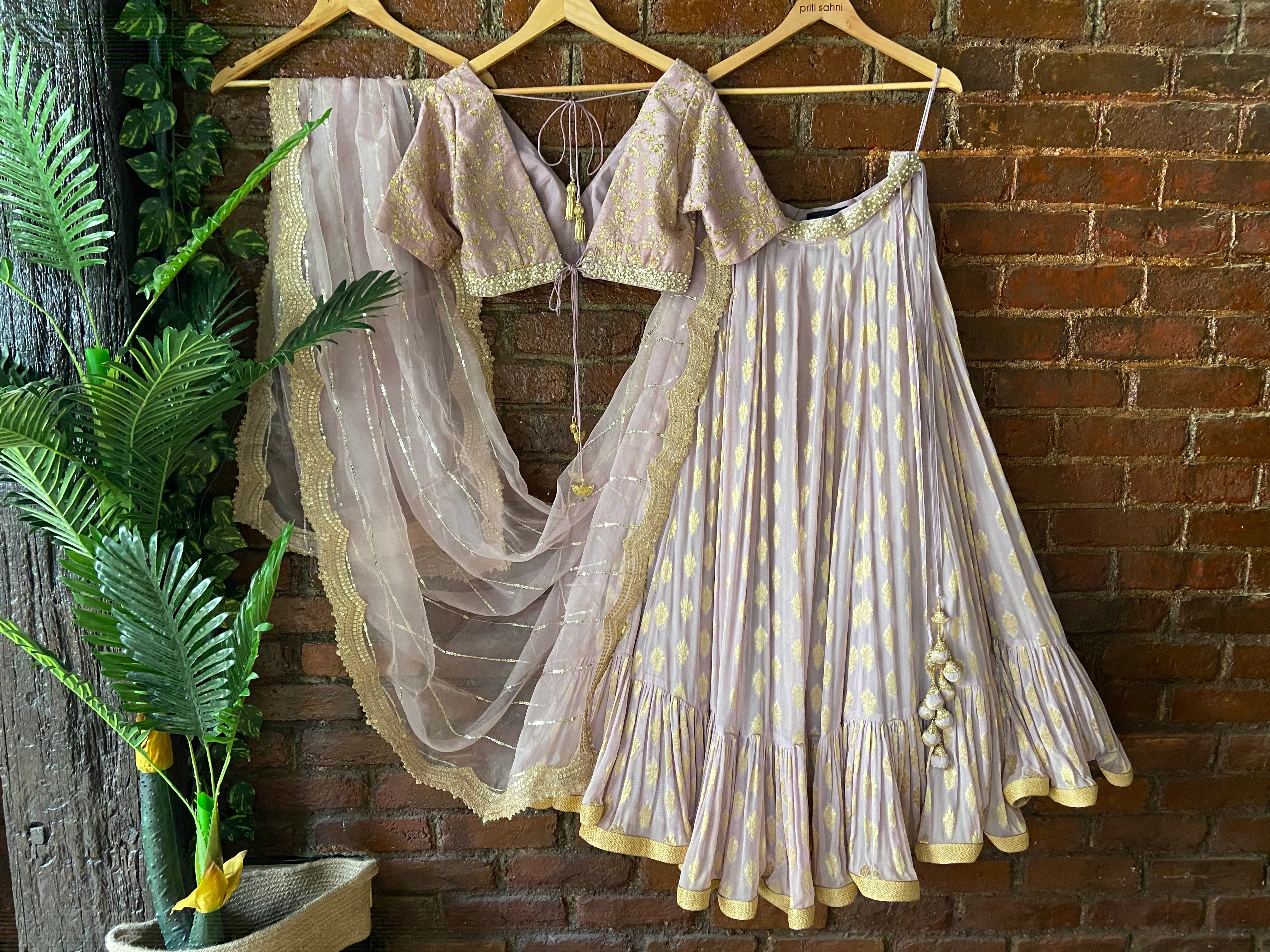 Mauve Ruffle Lehenga Set - Image 5