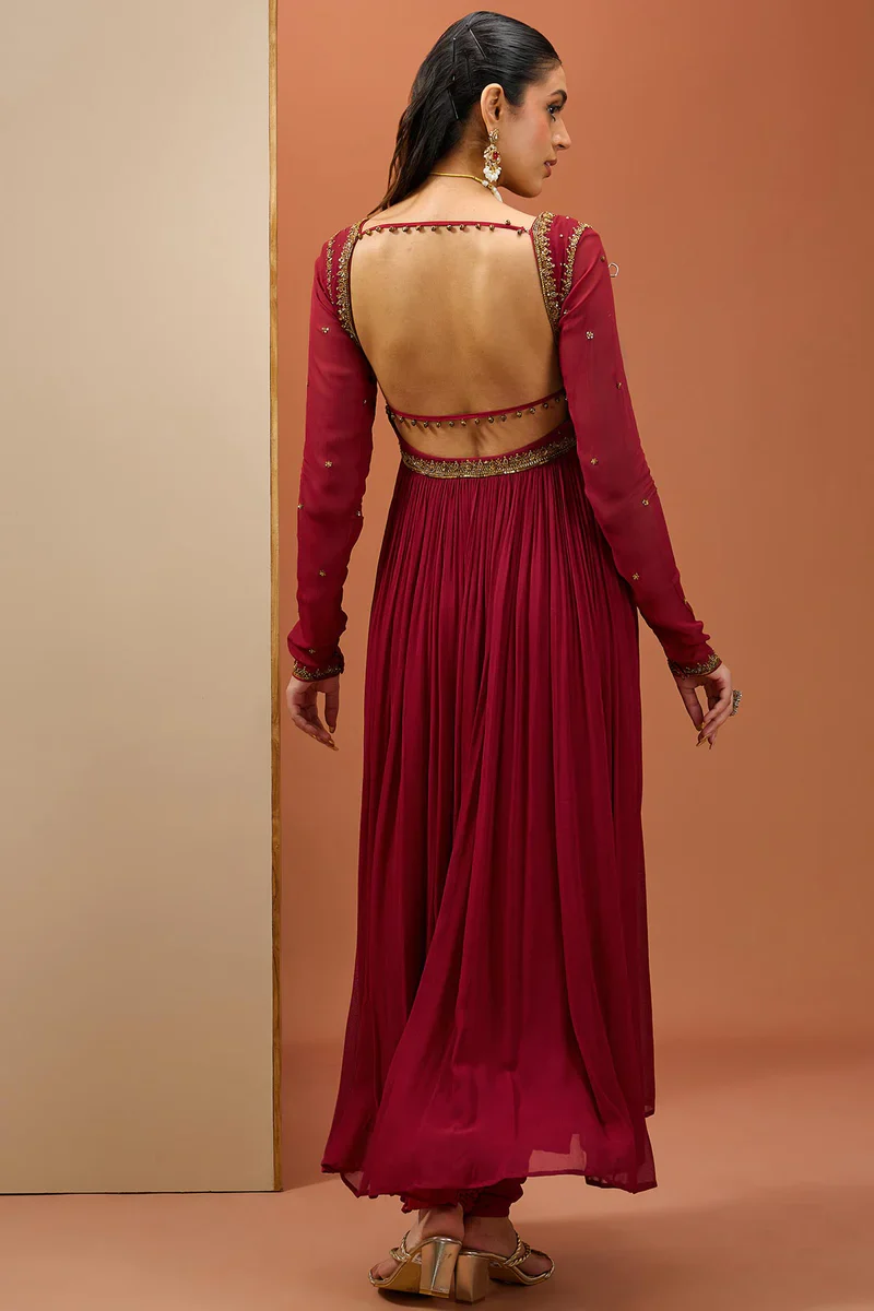 Mehroon Anarkali Set - Image 5