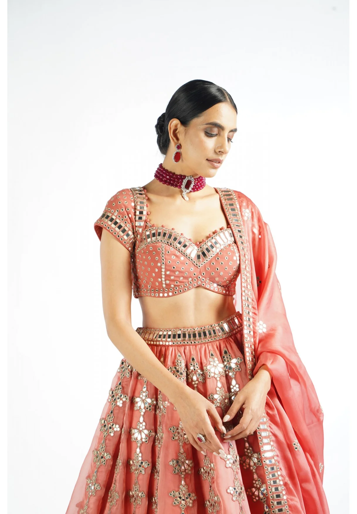 Mellow Rose Chandelier Drop Lehenga Set - Image 4