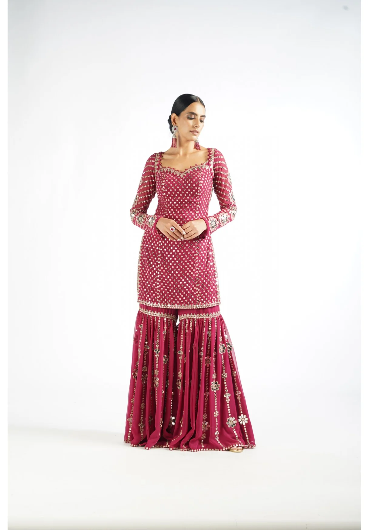Mellow Wine Sharara Set - Image 3