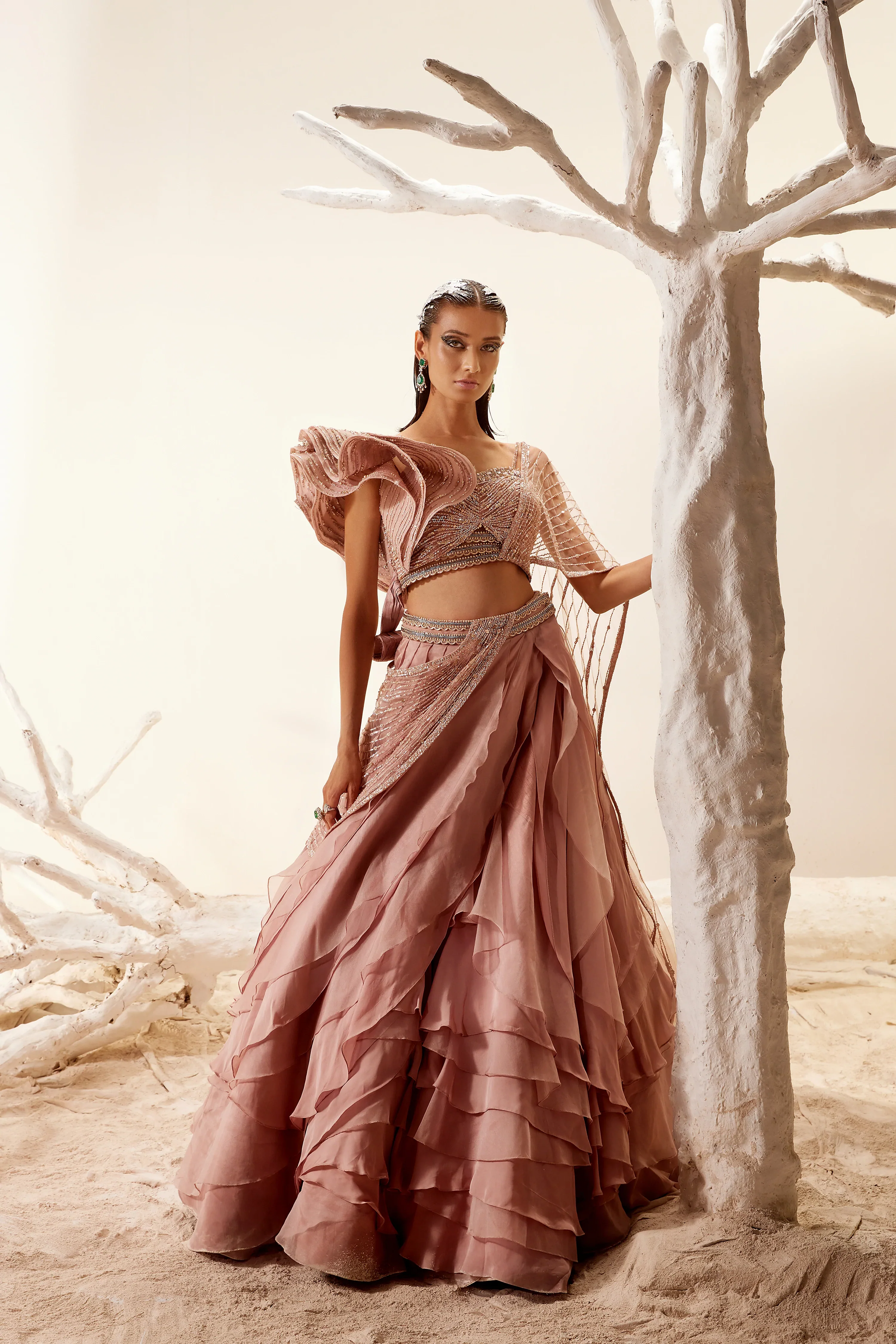 Metallic Lush Top Lehenga Set - Image 3
