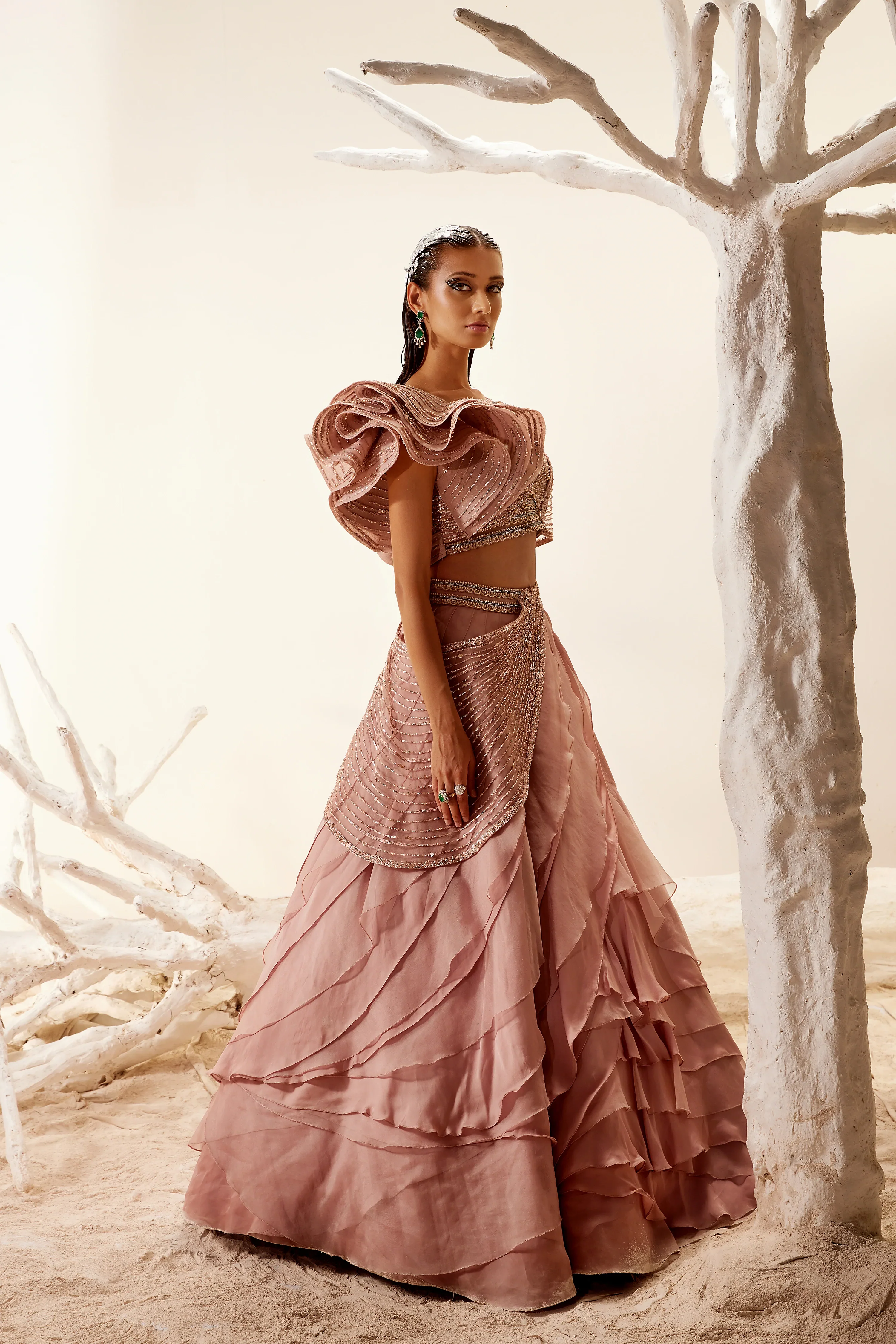 Metallic Lush Top Lehenga Set - Image 6