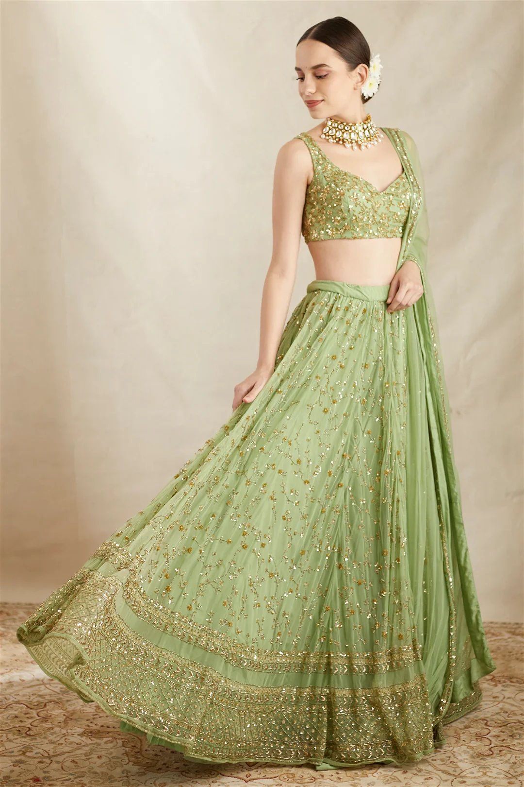 Mint Green Heavy Lehenga Set