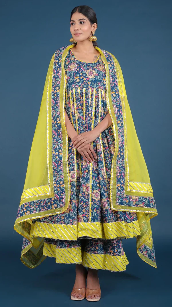Misba Cotton Kalidar Anarkali Plazo Set