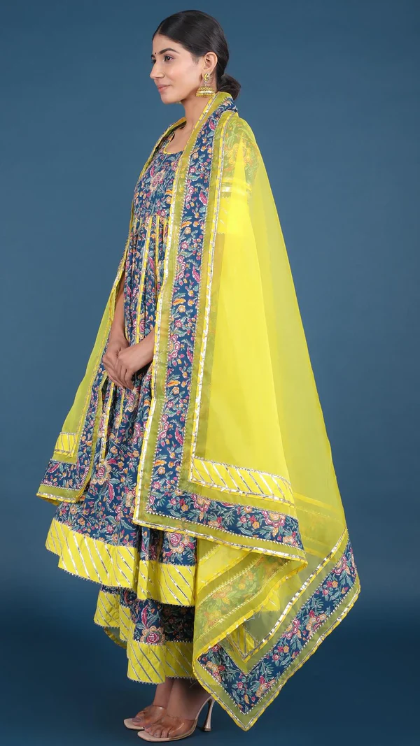 Misba Cotton Kalidar Anarkali Plazo Set - Image 10