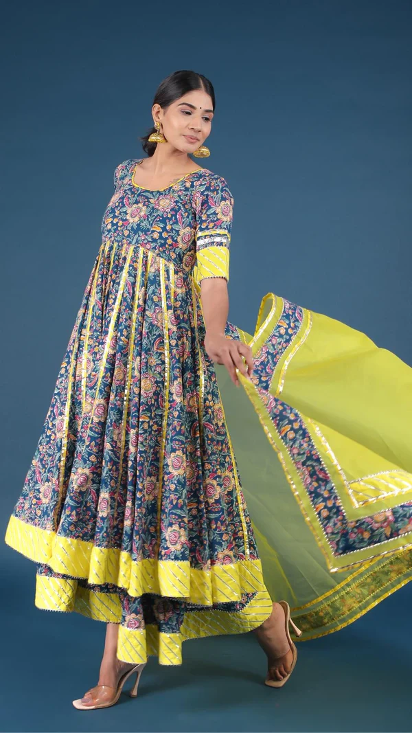 Misba Cotton Kalidar Anarkali Plazo Set - Image 11
