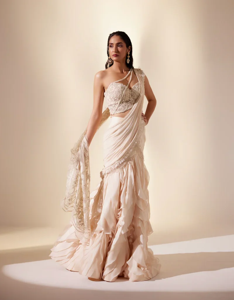 Moonbeam Ivory Saree - Image 2