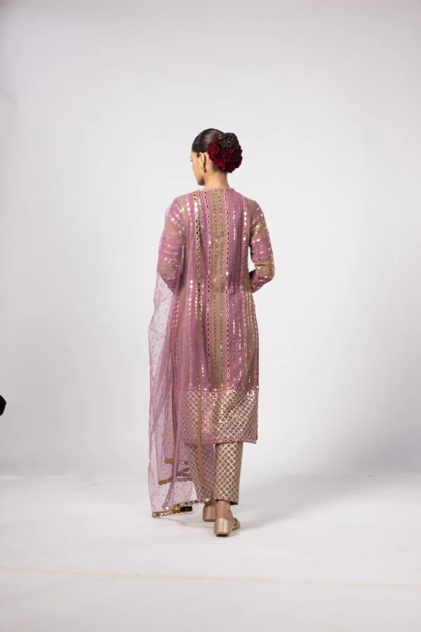 Mud Mauve Mirror Kurta Set - Image 5