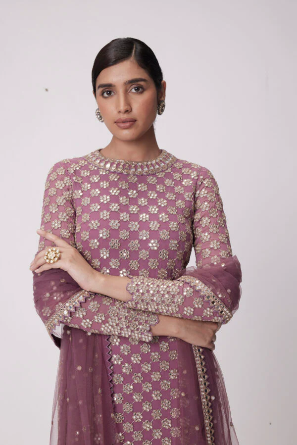 Mud Mauve Straight Kurta Set - Image 2