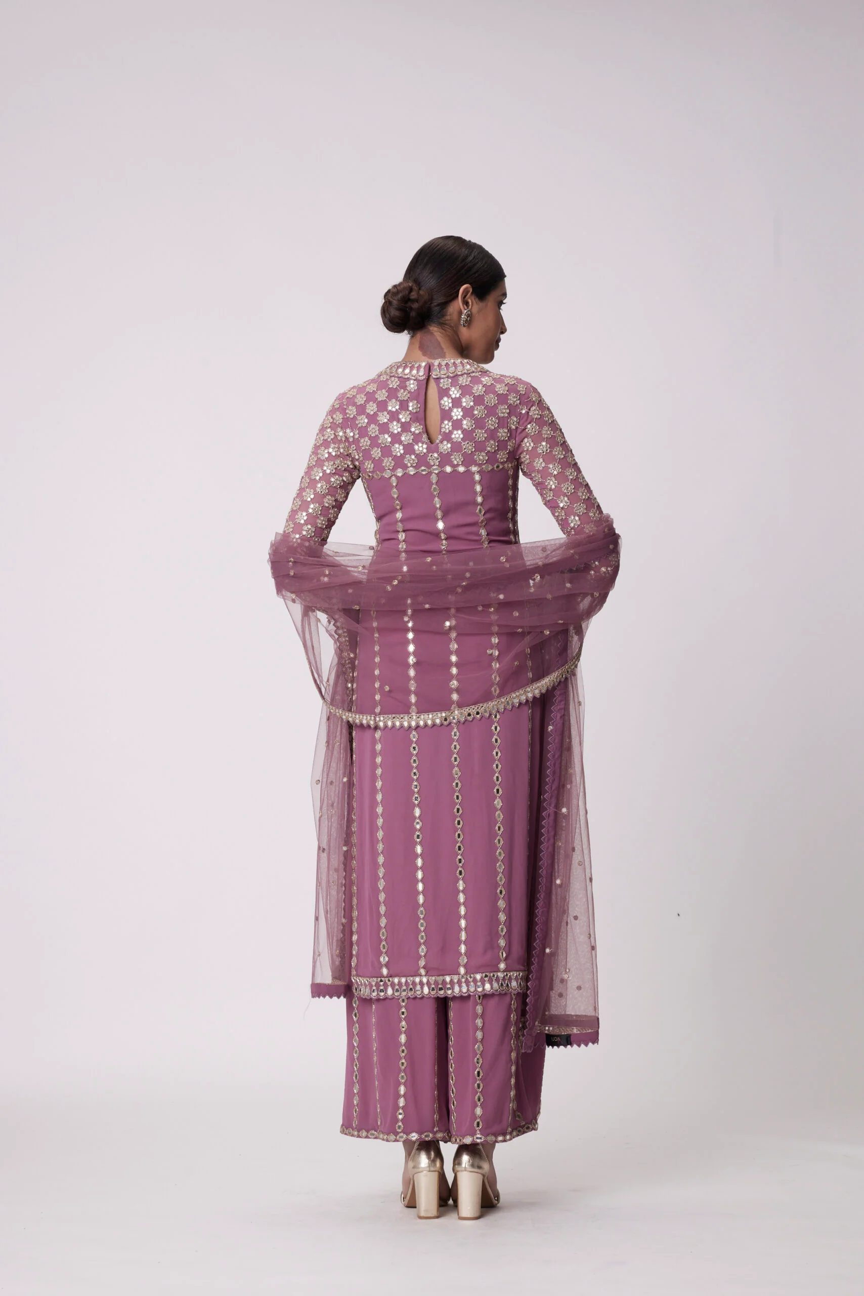 Mud Mauve Straight Kurta Set - Image 3
